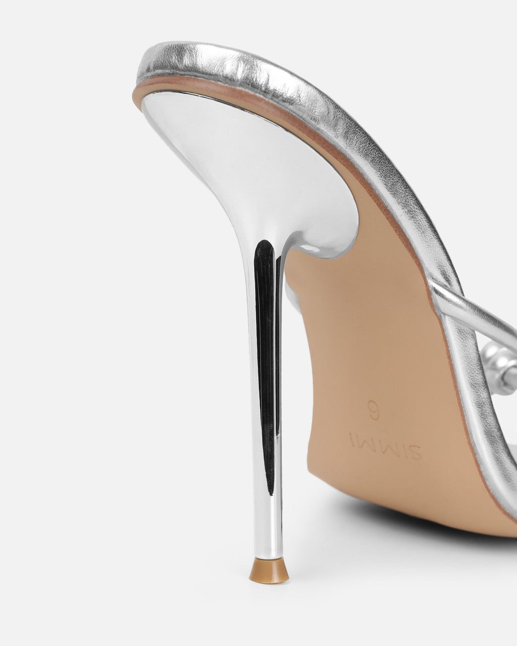 Louna Silver Metallic Twist Heeled Sandals