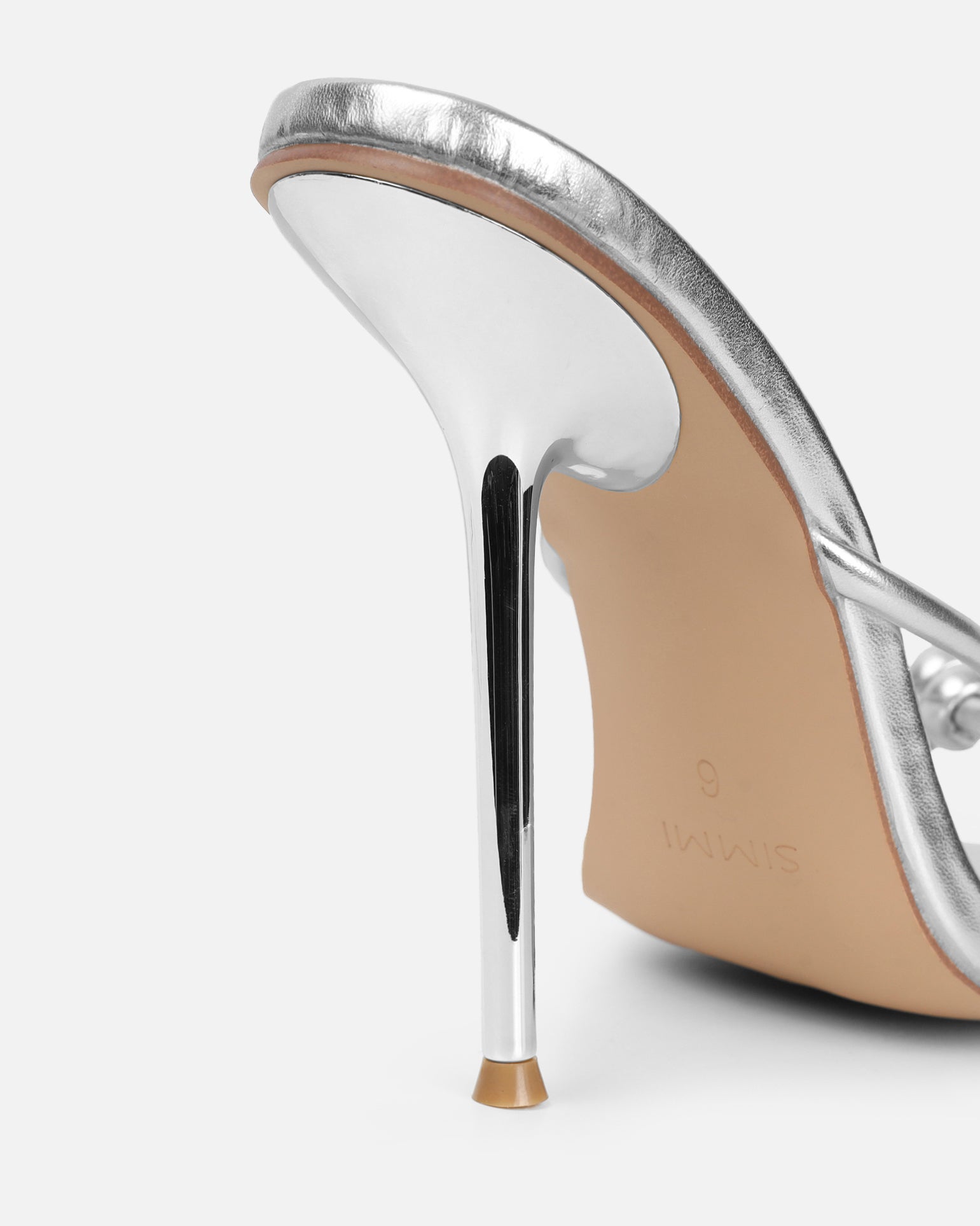 Louna Silver Metallic Twist Heeled Sandals