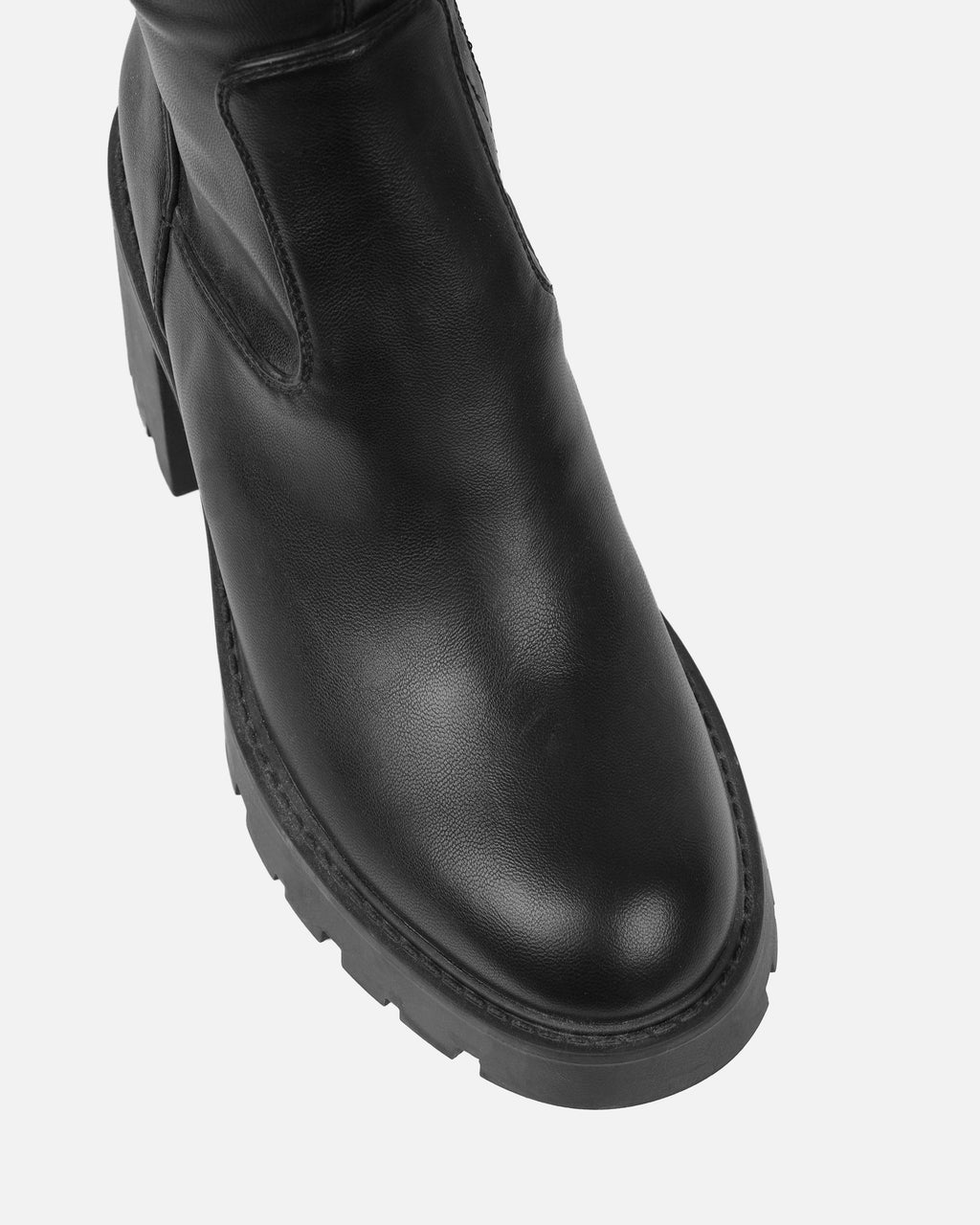 Lancelot Black Mid Heeled Stretch Over The Knee Thigh High Boots