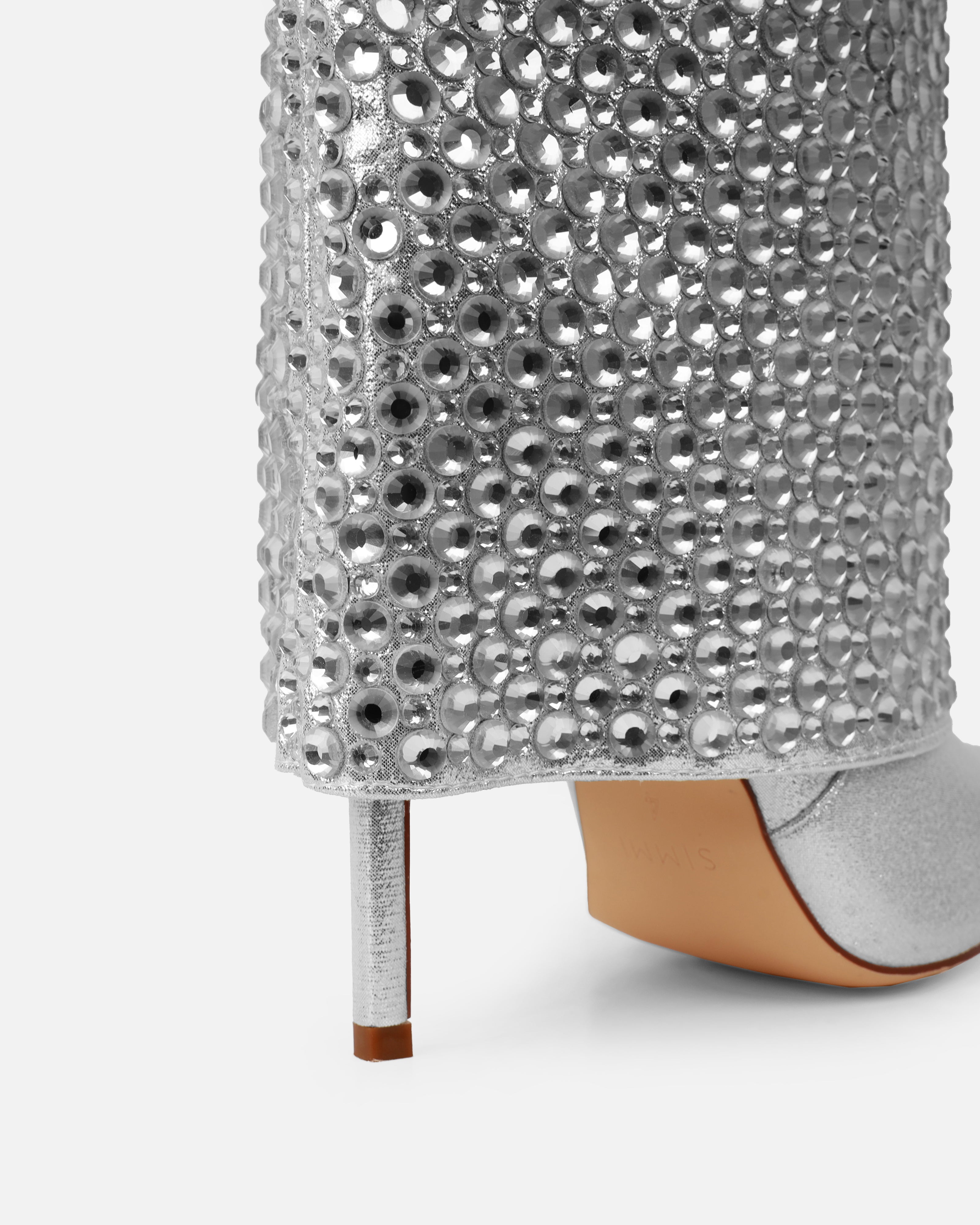 Law Silver Shimmer Diamante Fold Over Boots