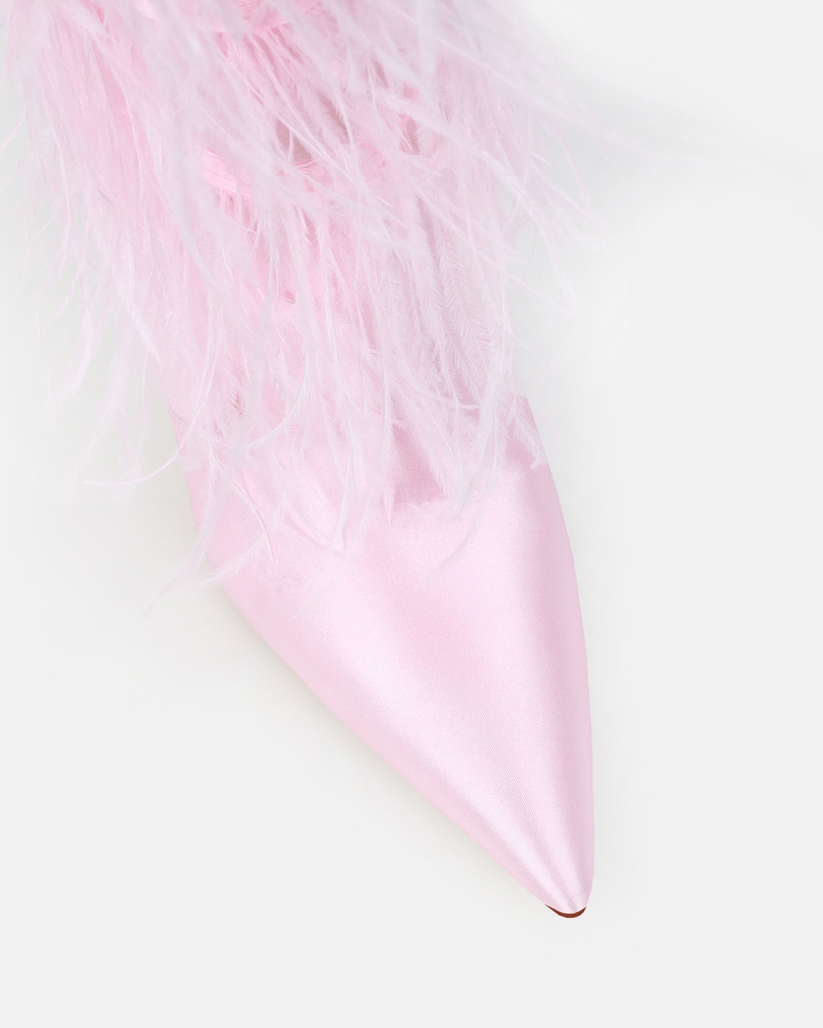 Marcos Pink Satin Fluffy Stiletto Knee High Boots