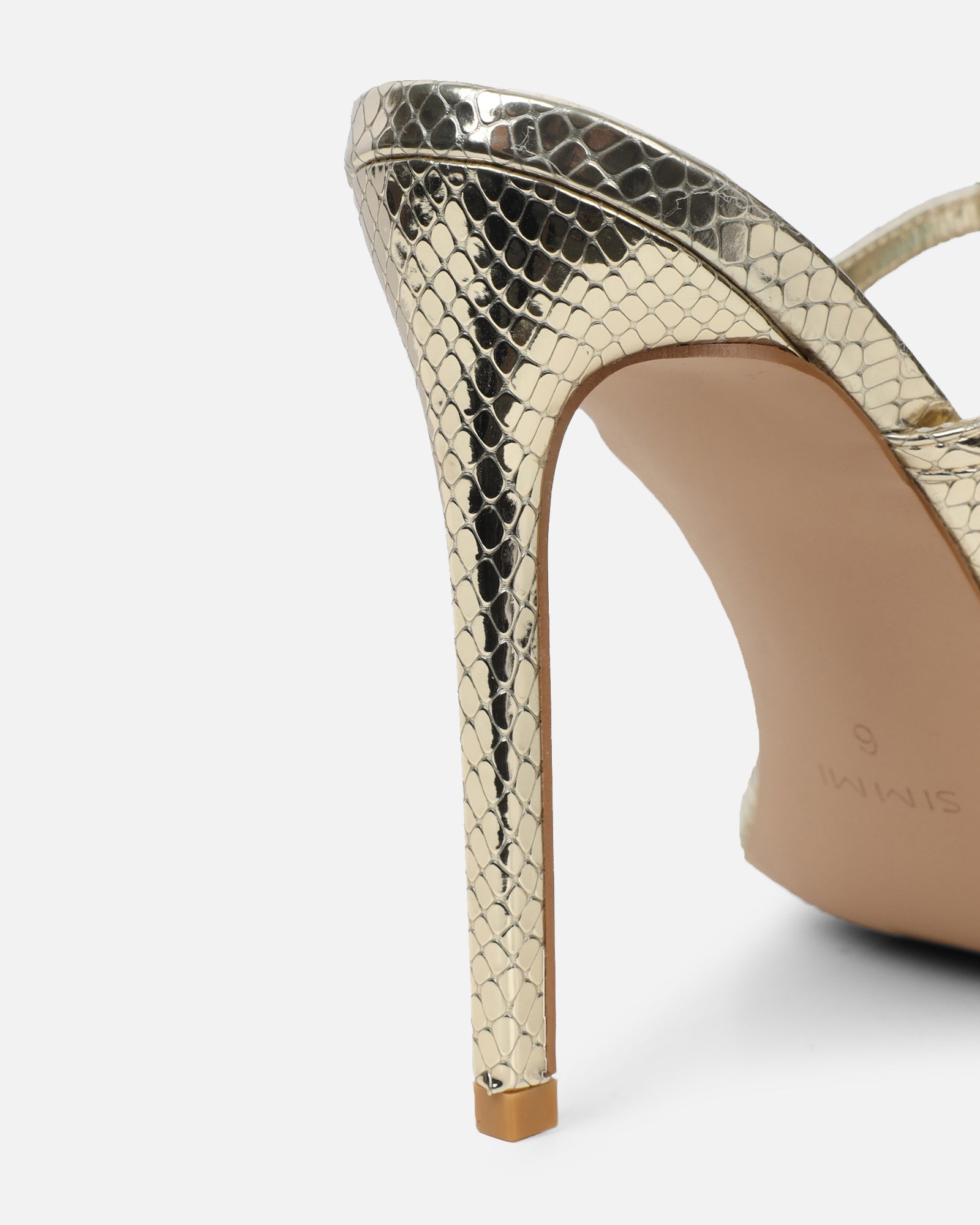 Elexi Light Gold Stone Embellished Heeled Sandals