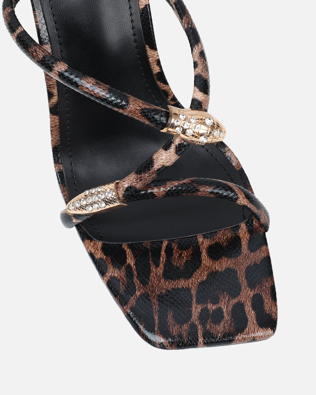 Zuleta Leopard Snake Stiletto Heeled Mules