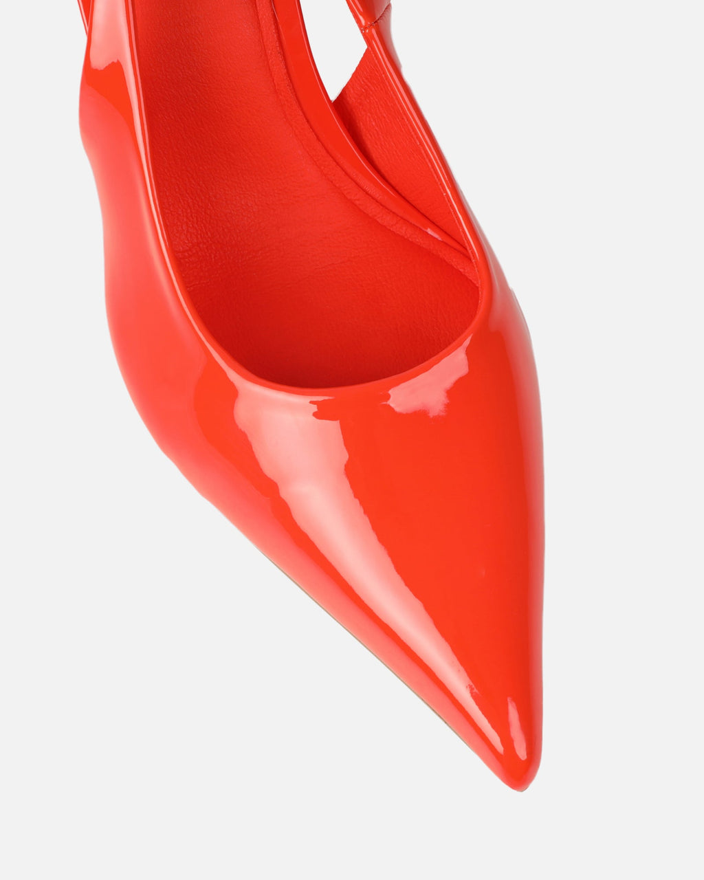 Liorra Orange Patent Sling Back Mid Heeled Shoes