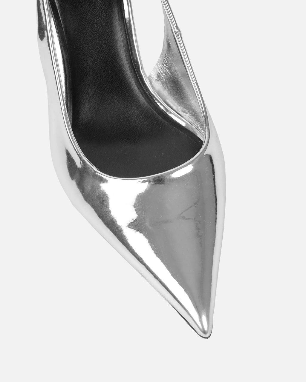 Liorra Silver Mirror Sling Back Court Shoes