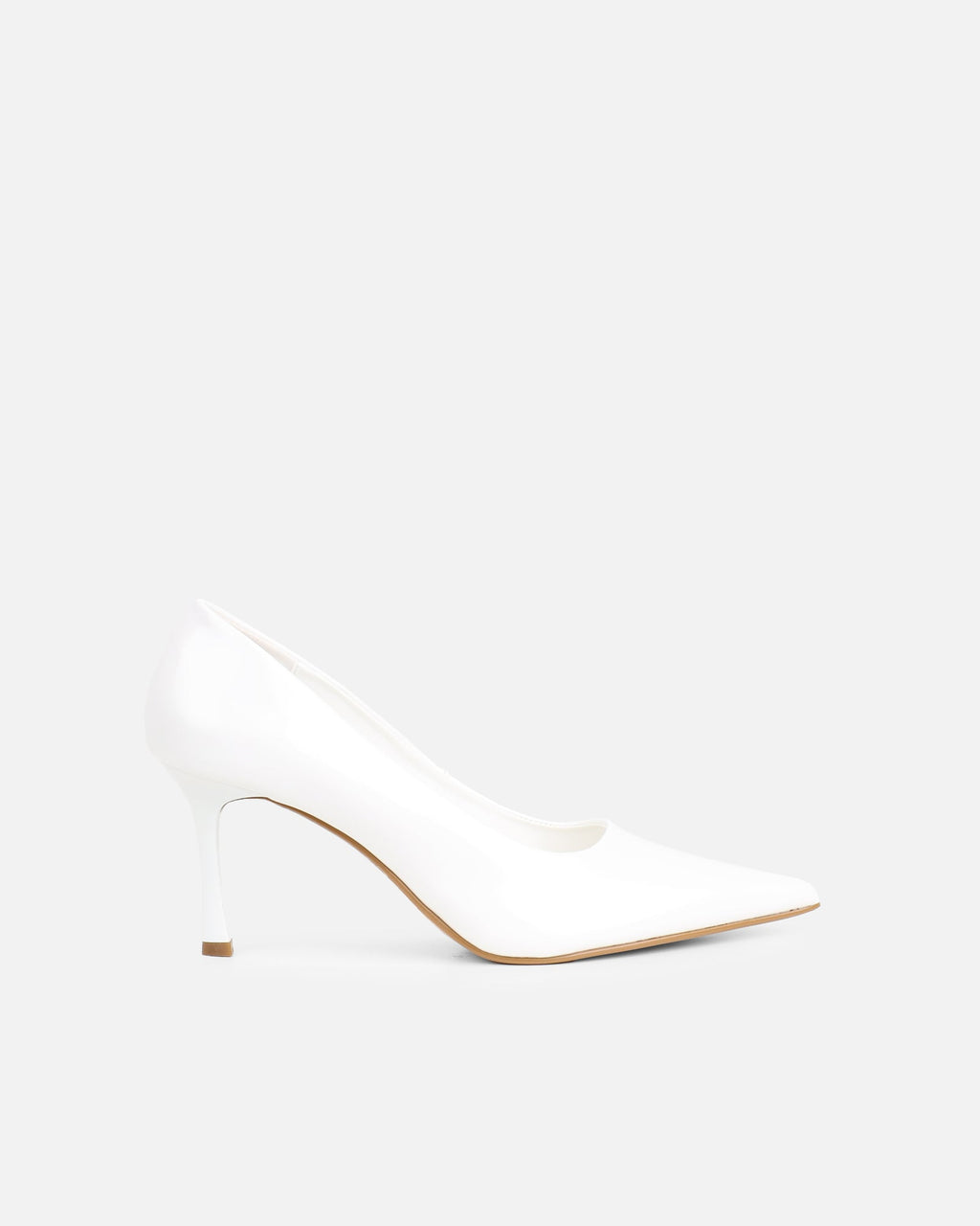Luka White Low Heeled Court Shoes