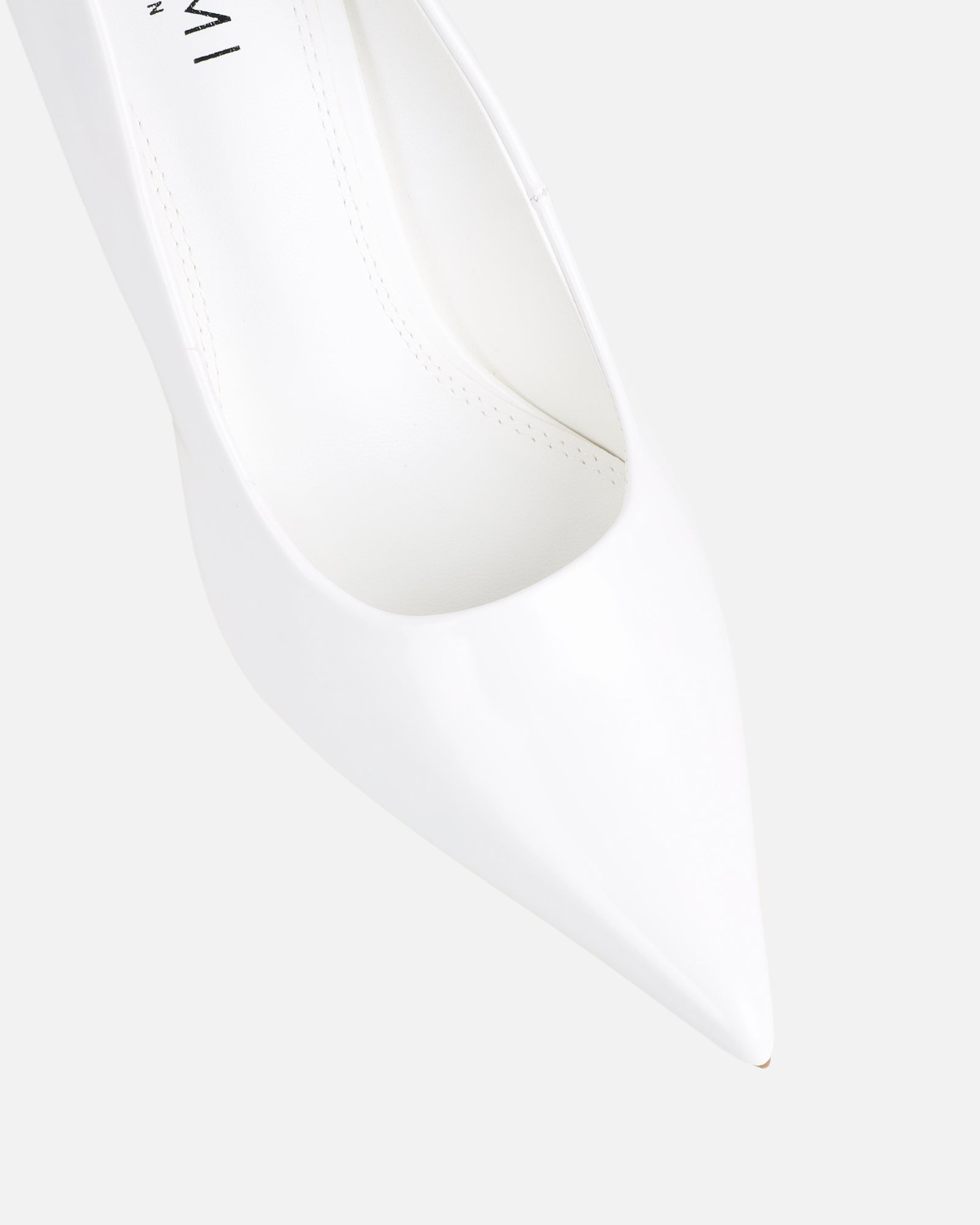 Luka White Low Heeled Court Shoes