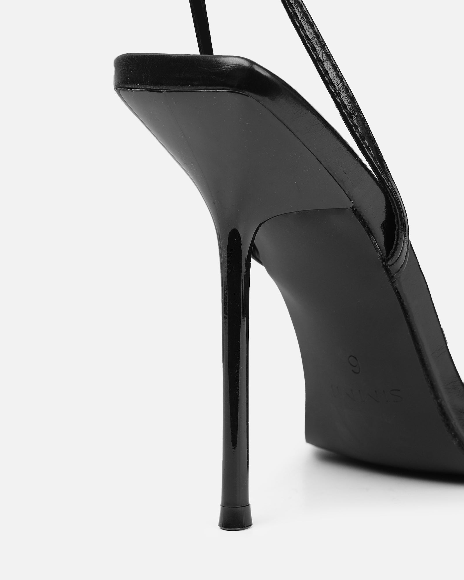 Layne black strappy heeled sandals