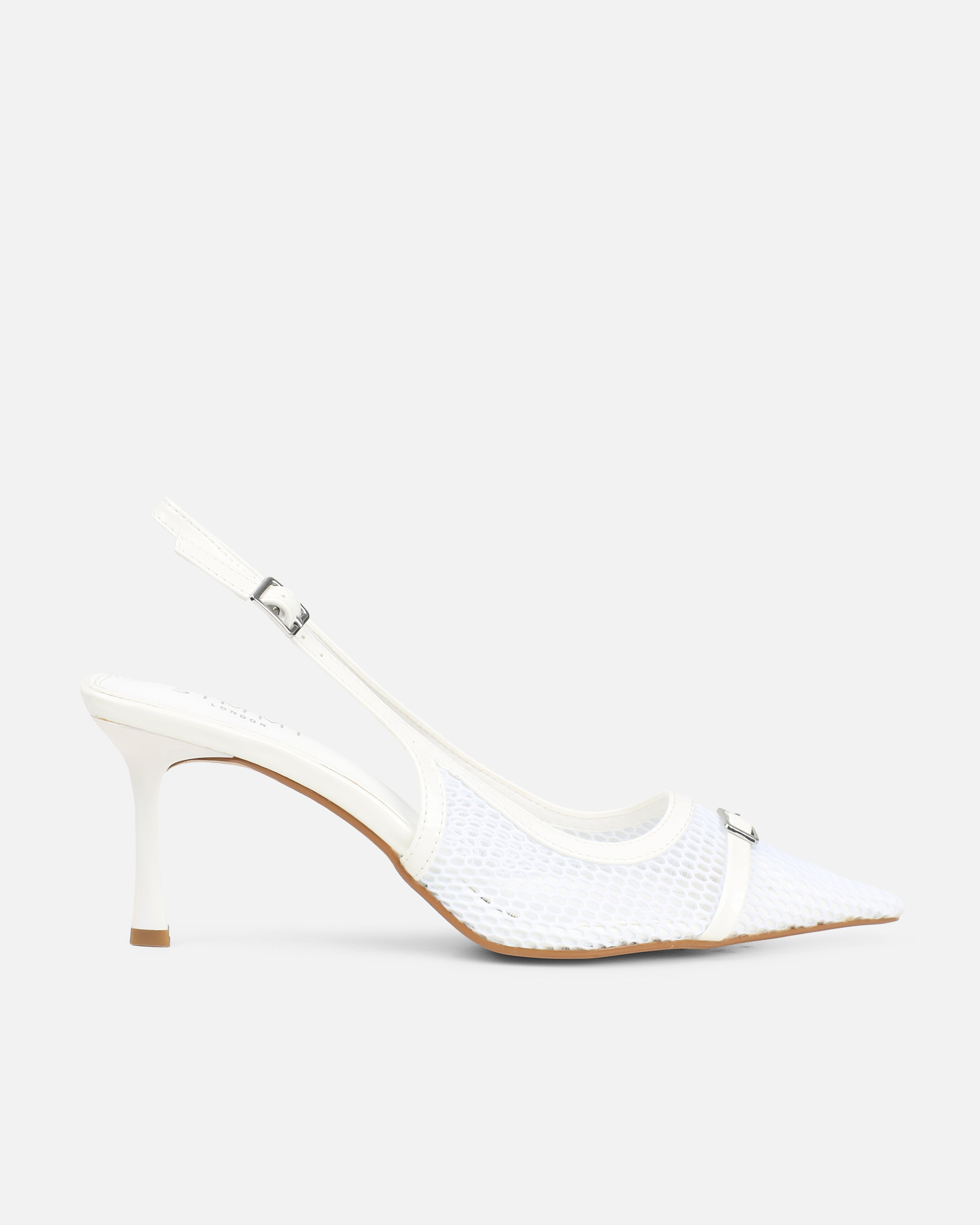 Lays White Mesh Sling Back Court Shoes