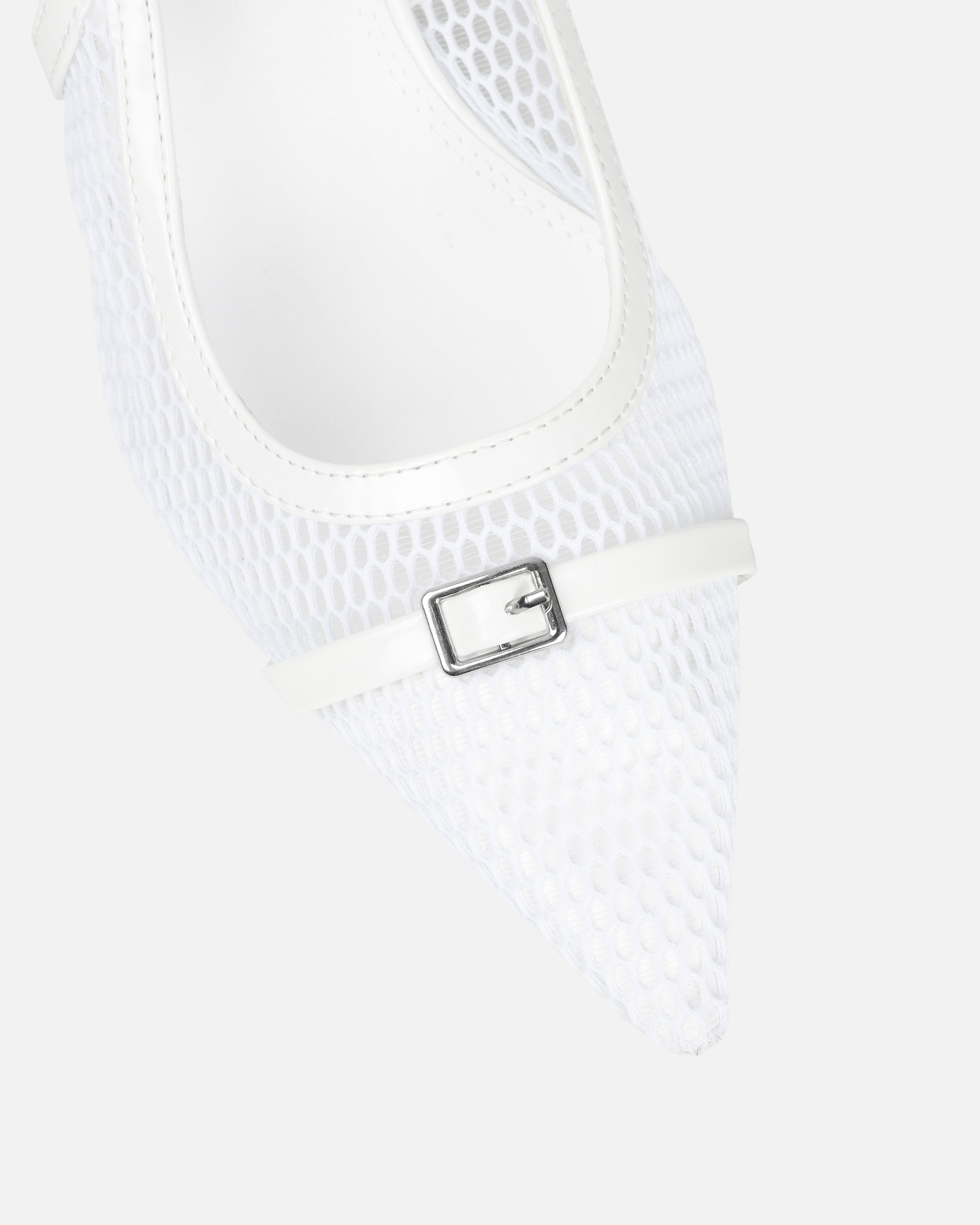 Lays White Mesh Sling Back Court Shoes