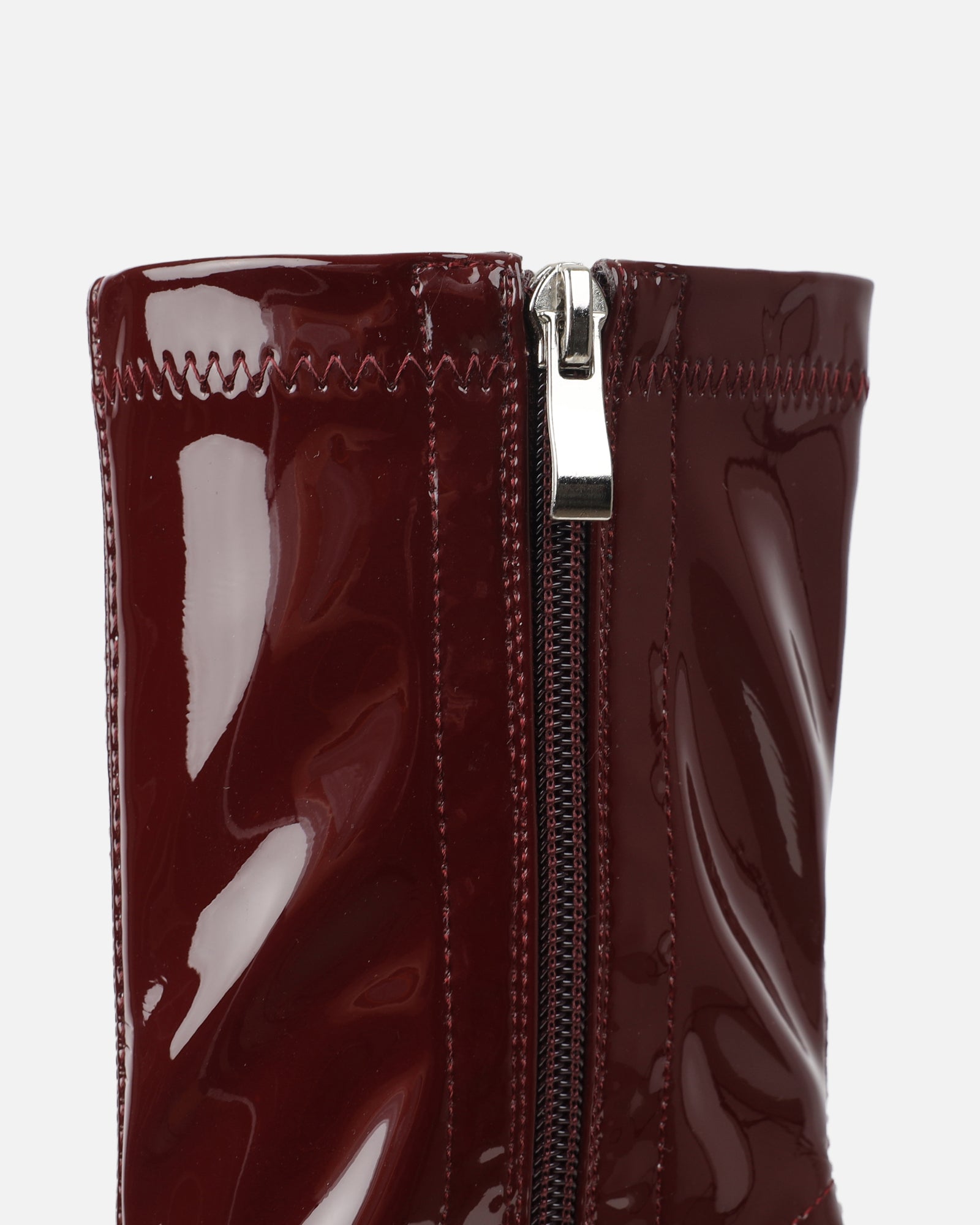 Lewin Dark Red Patent Pointed Stiletto Ankle Boots