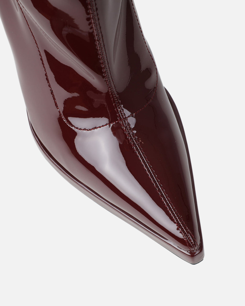 Lewin Dark Red Patent Pointed Stiletto Ankle Boots