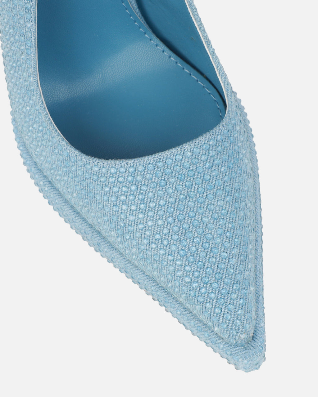 Dixiee Blue Denim Droplet Slingback Court Shoes