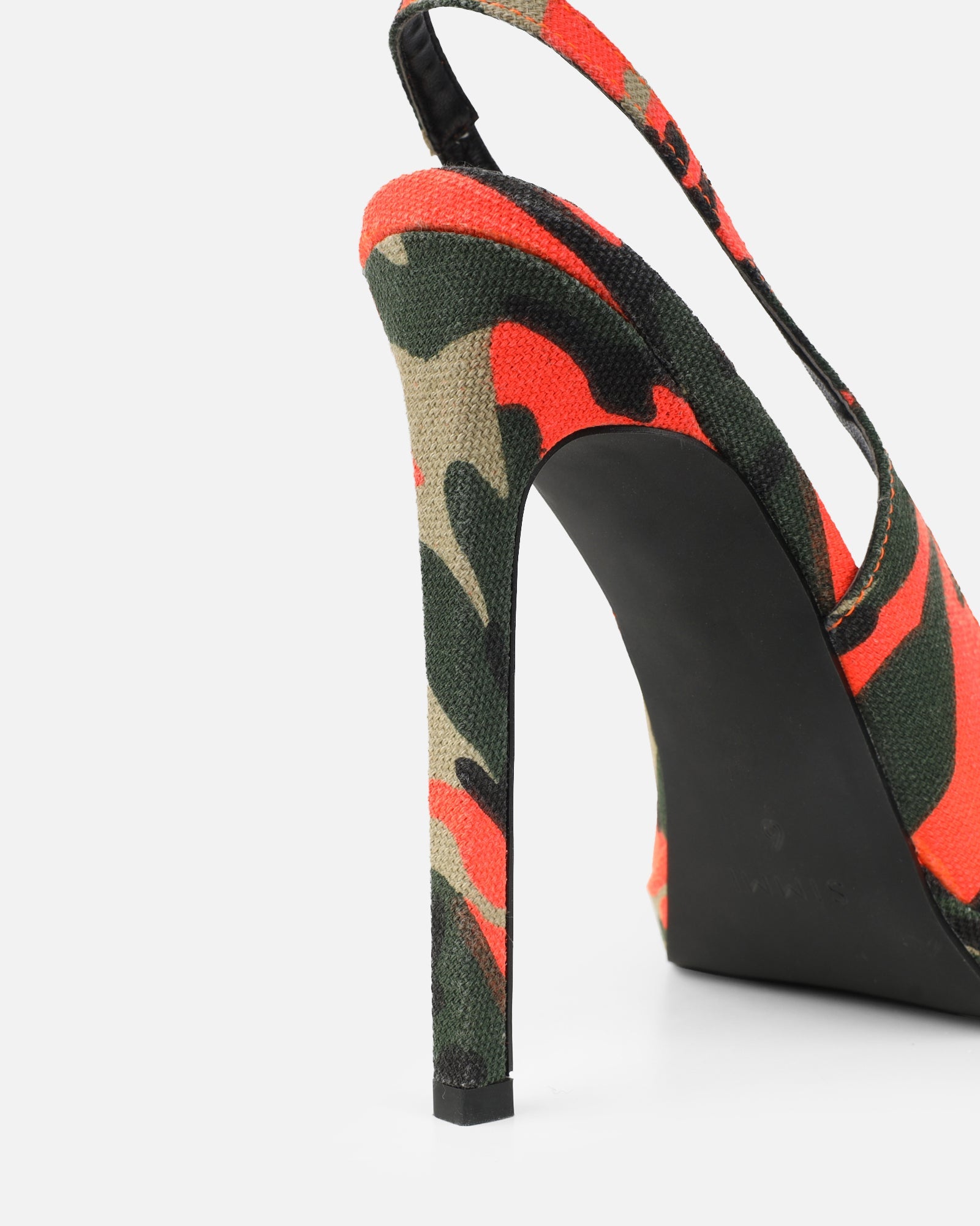 Kandie Orange Camo Sling Back Court Shoes