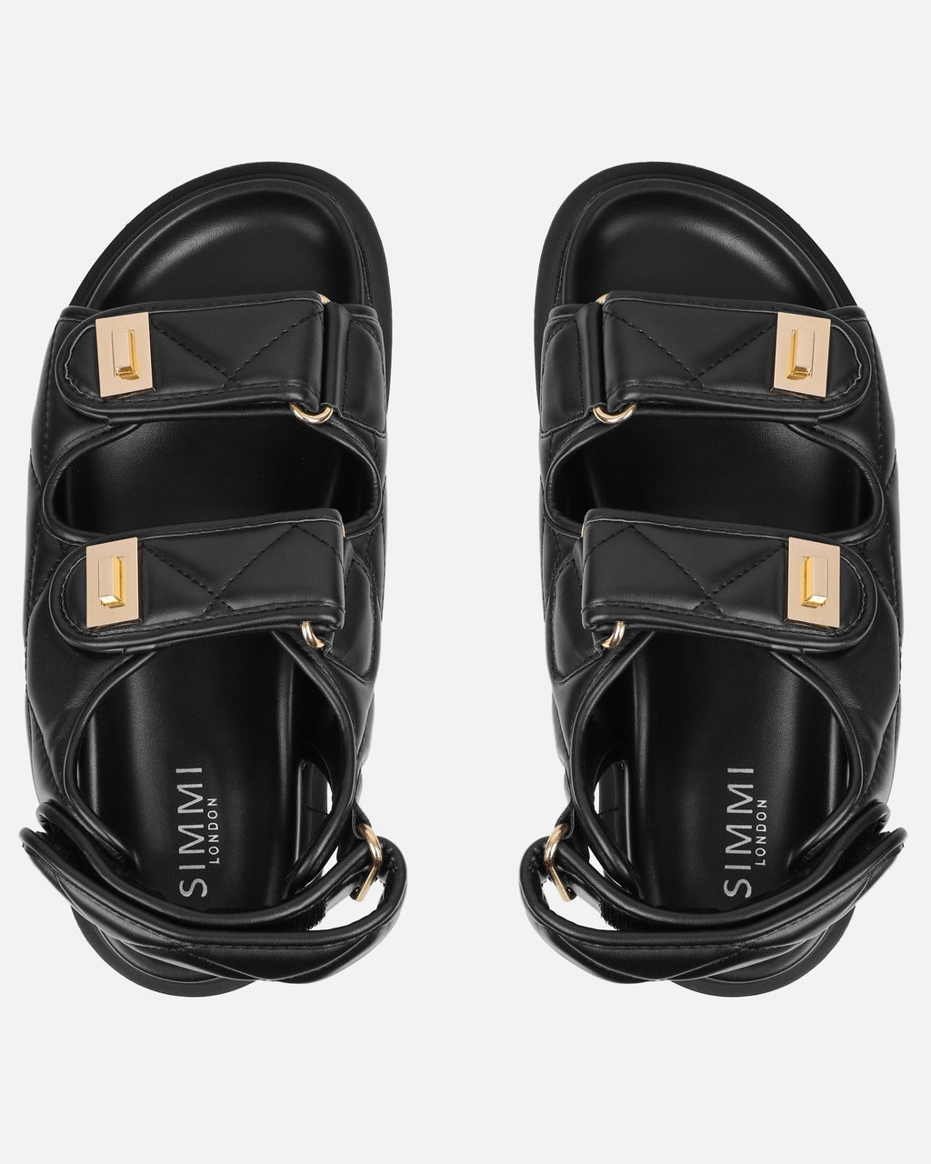 Eboni Black Chunky Flat Sandals
