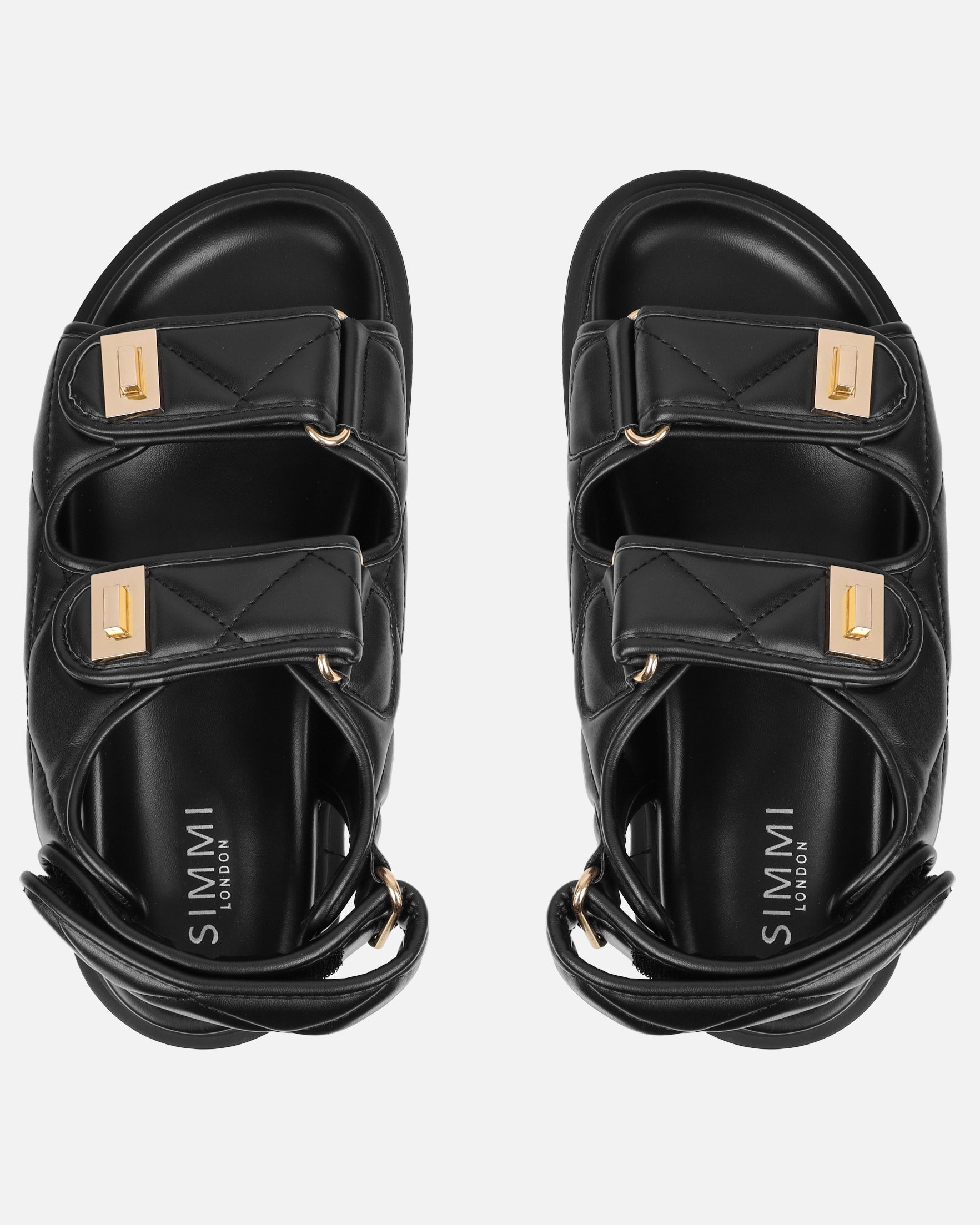 Eboni Black Chunky Flat Sandals