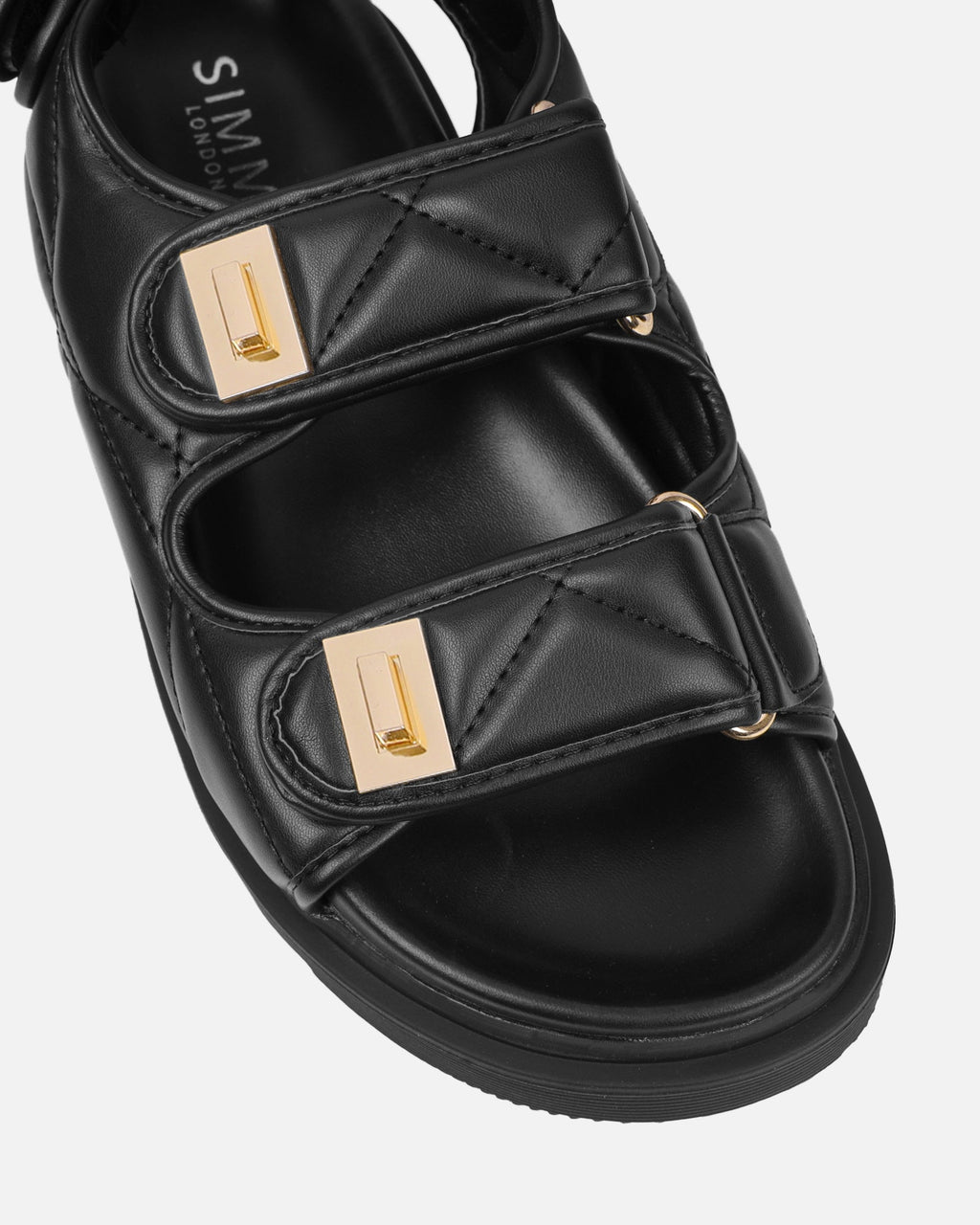 Eboni Black Chunky Flat Sandals