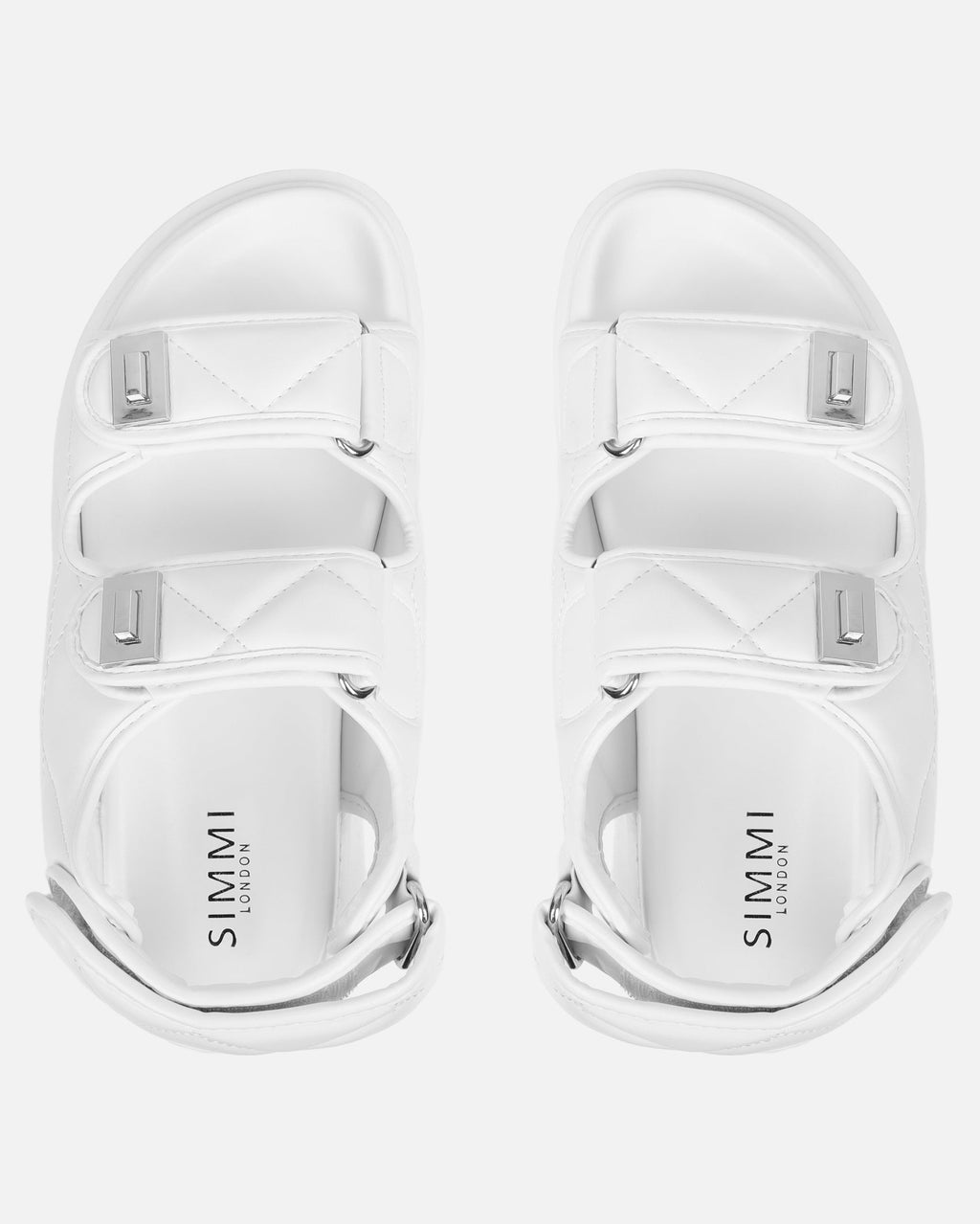 Eboni White Chunky Flat Sandals