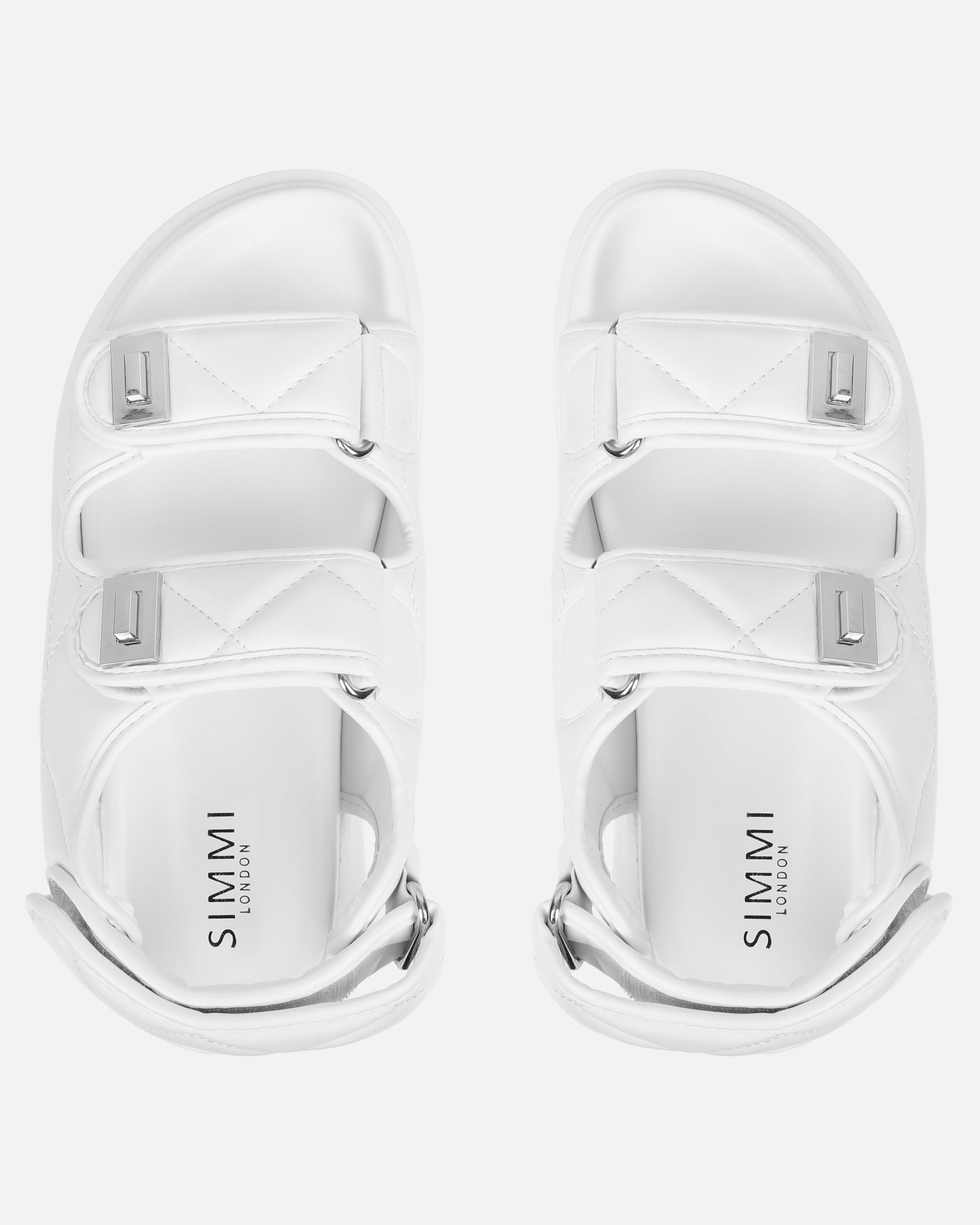 Eboni White Chunky Flat Sandals
