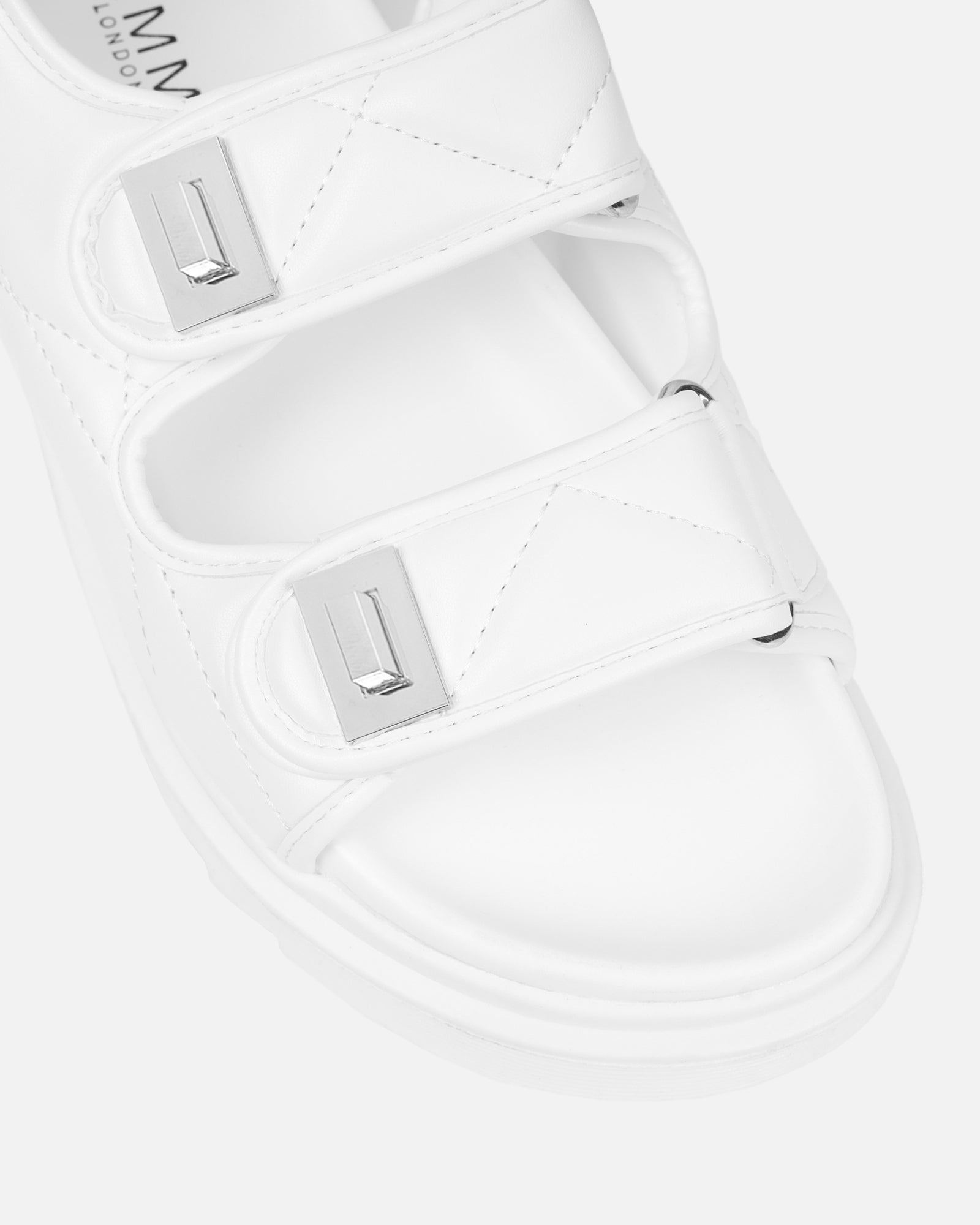 Eboni White Chunky Flat Sandals
