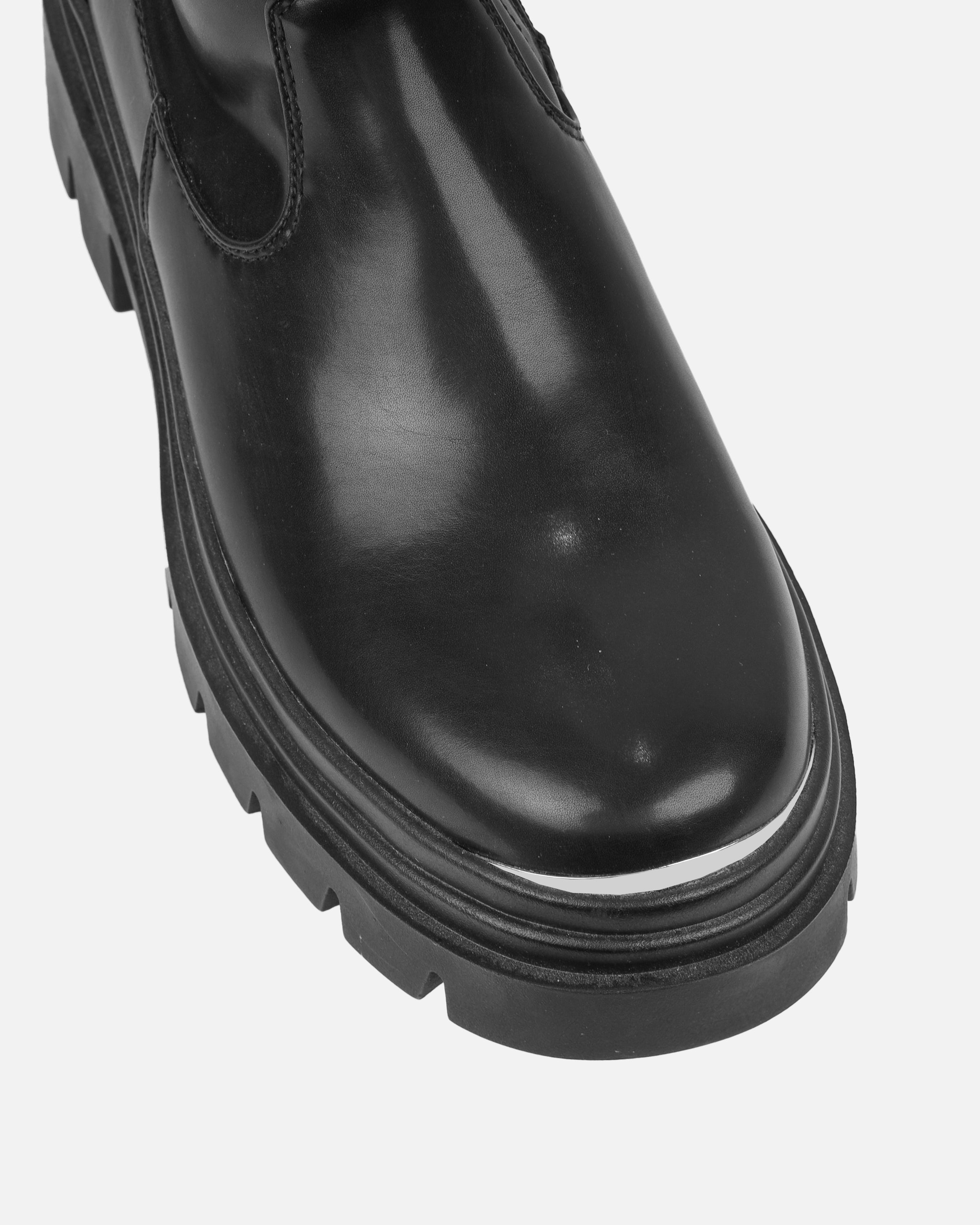 Lionel Black Chunky Boots With Toe Plate