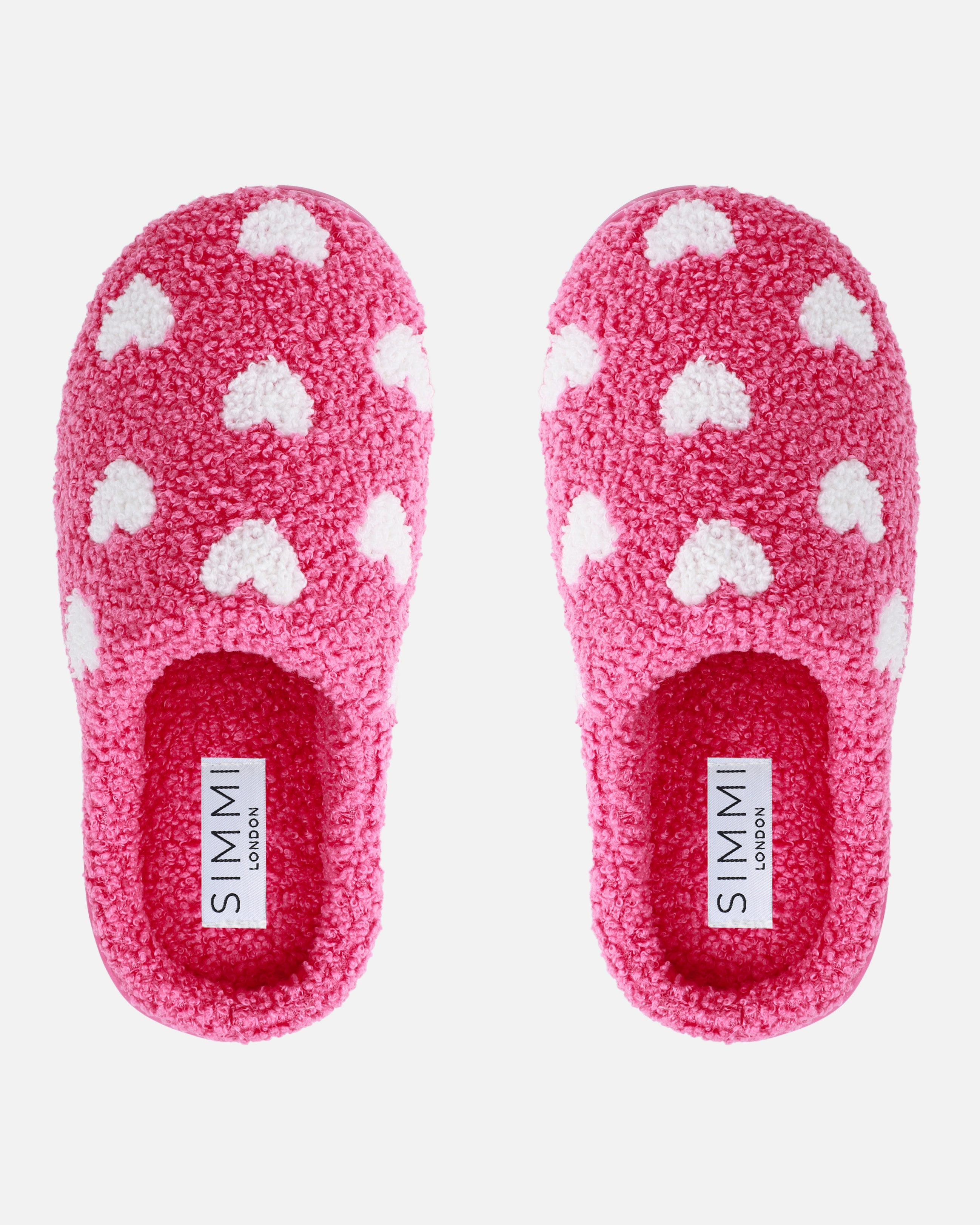 Loved Pink Heart Print Slippers