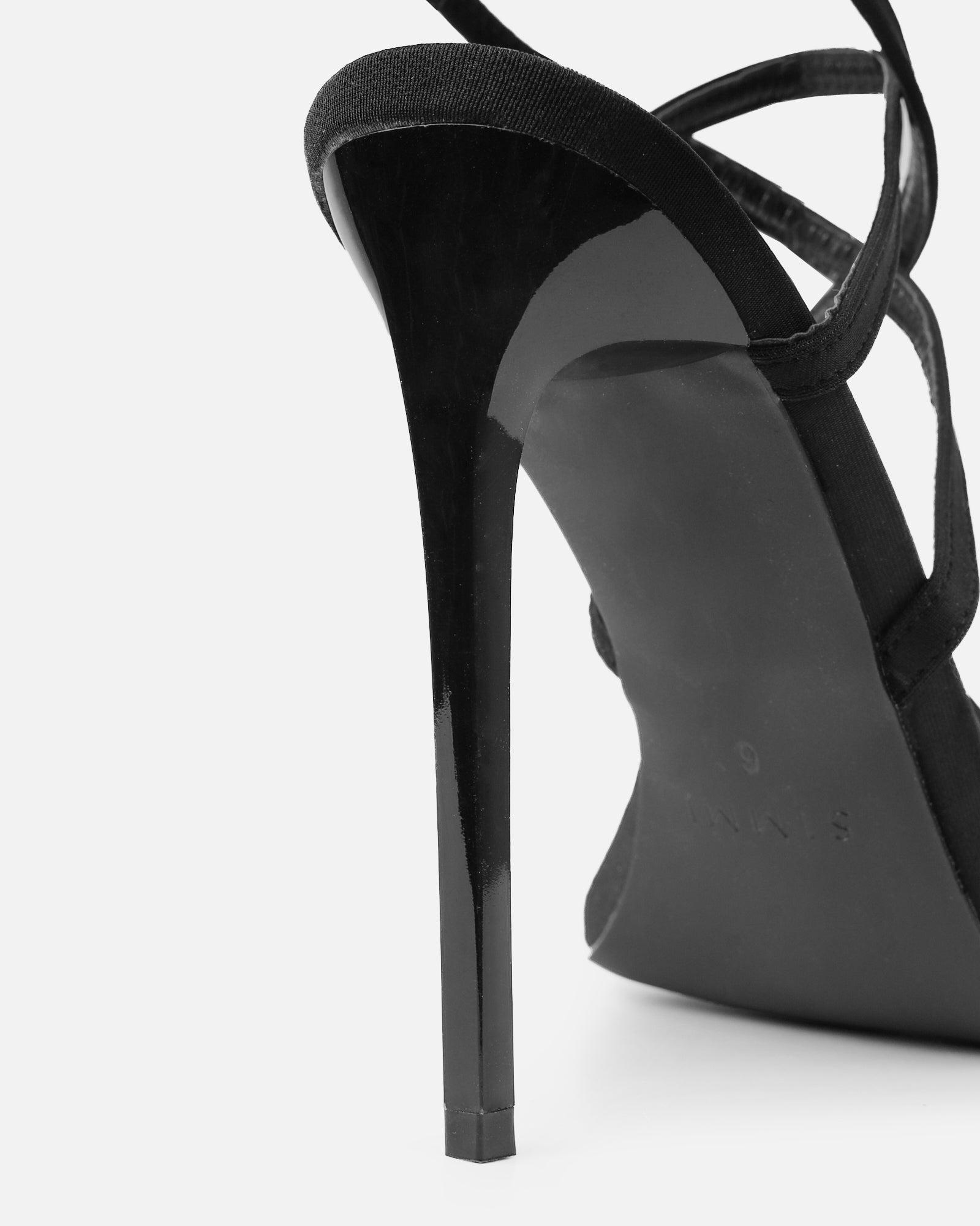 Macenna Black Lycra Heeled Sandals