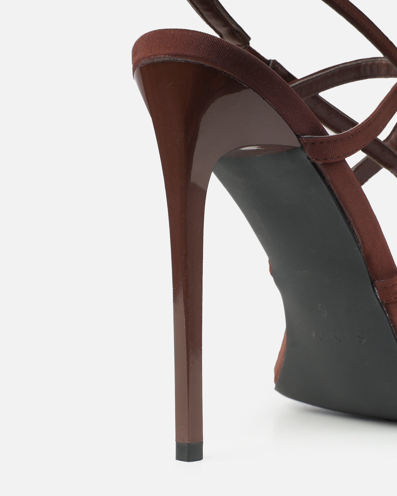 Macenna Brown Lycra Heeled Sandals