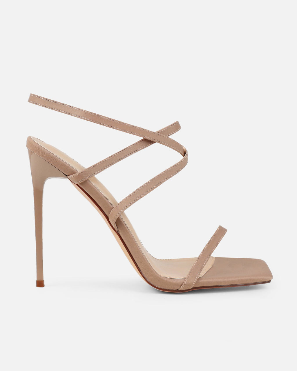 Macenna Nude Lycra Heeled Sandals