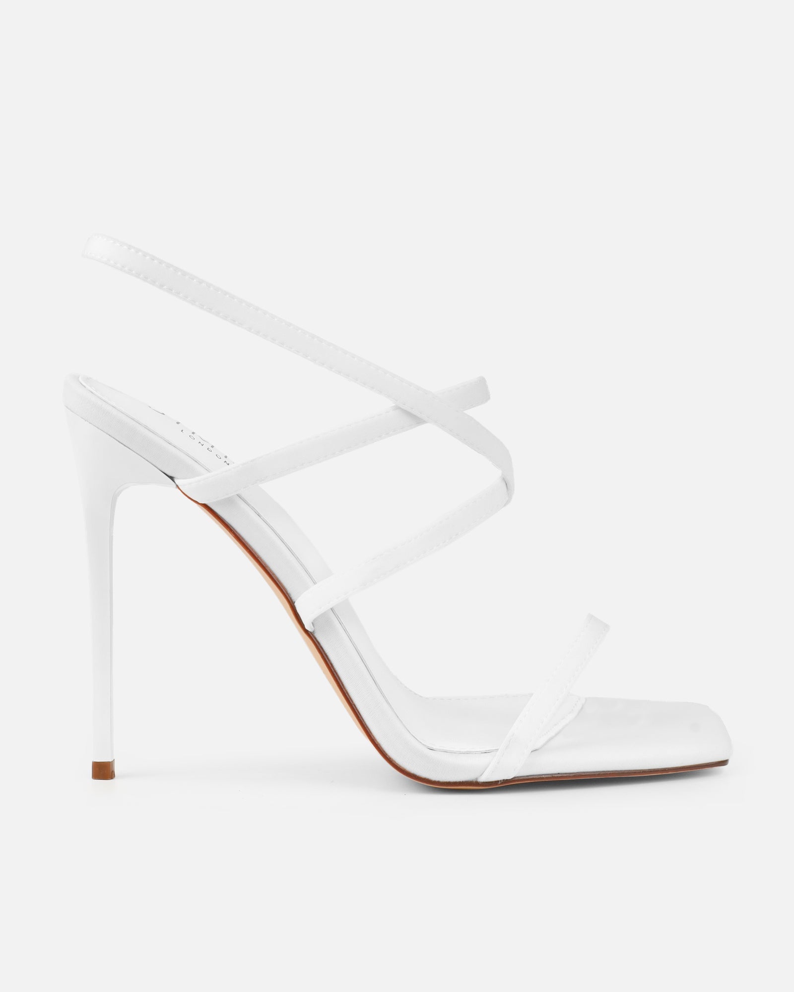 Macenna White Lycra Heeled Sandals