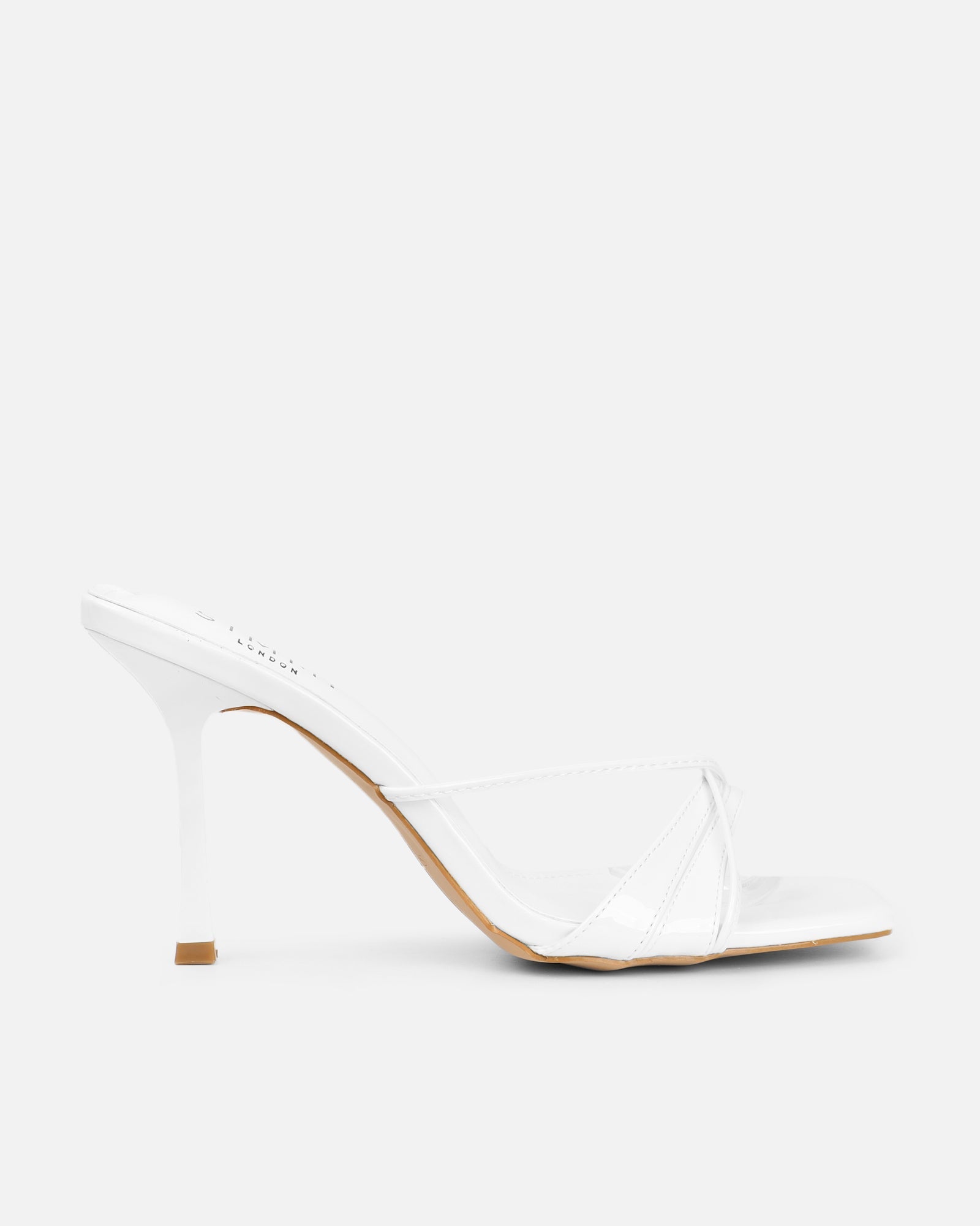 Danique White Patent Mules