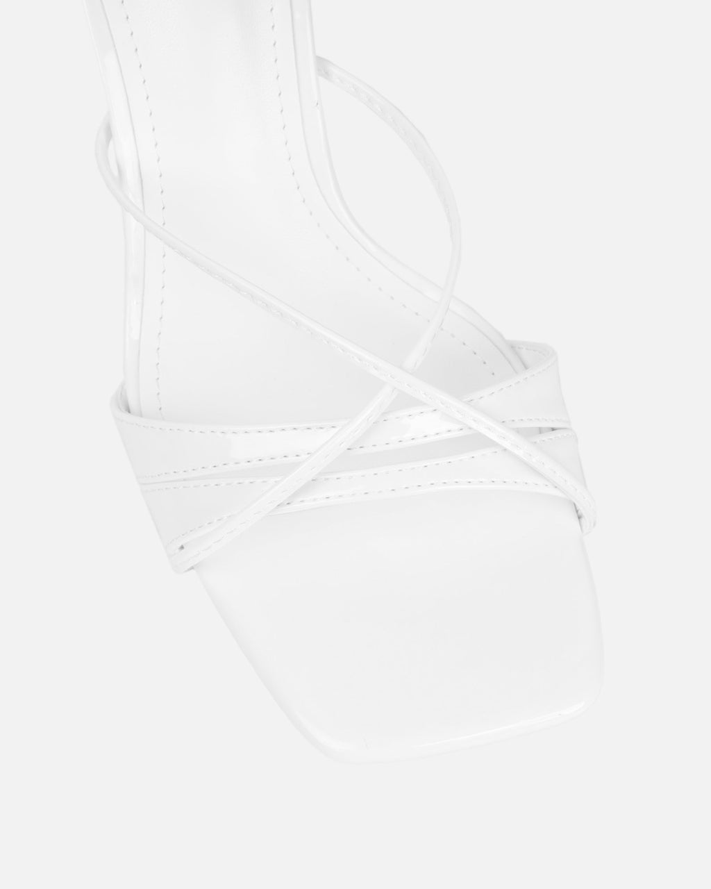 Danique White Patent Mules