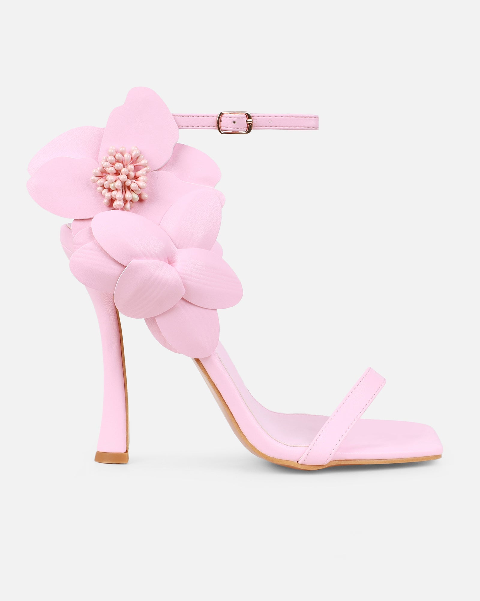 Maldive Baby Pink Flower Heeled Sandals