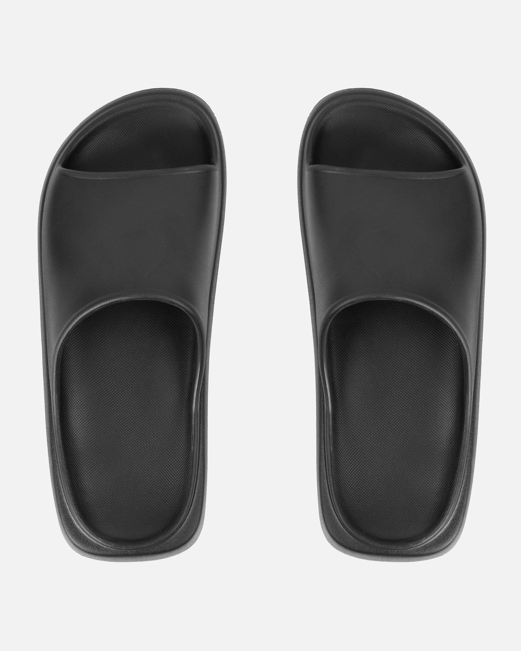 Malu Black Flatform Chunky Moulded Sliders