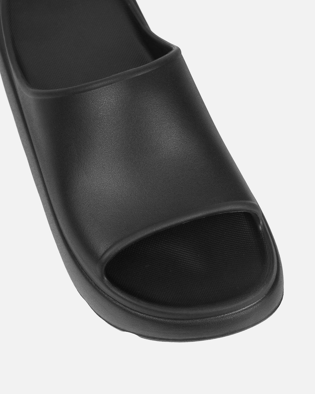 Malu Black Flatform Chunky Moulded Sliders