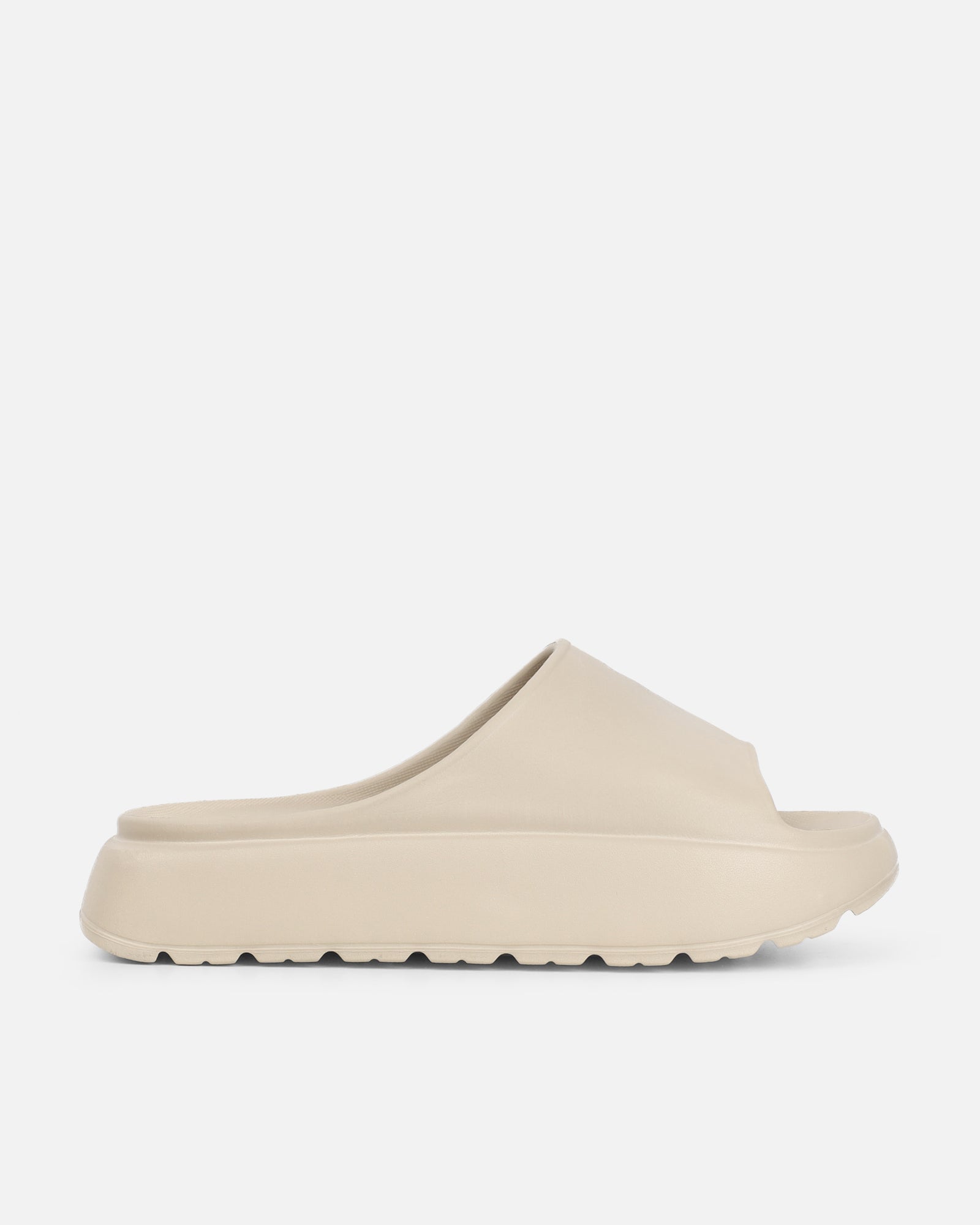 Malu Mocha Chunky Flatform Moulded Sliders