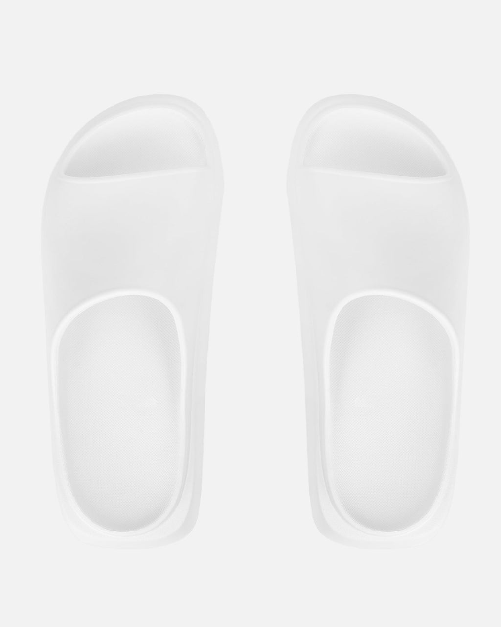 Malu White Flatform Chunky Moulded Sliders