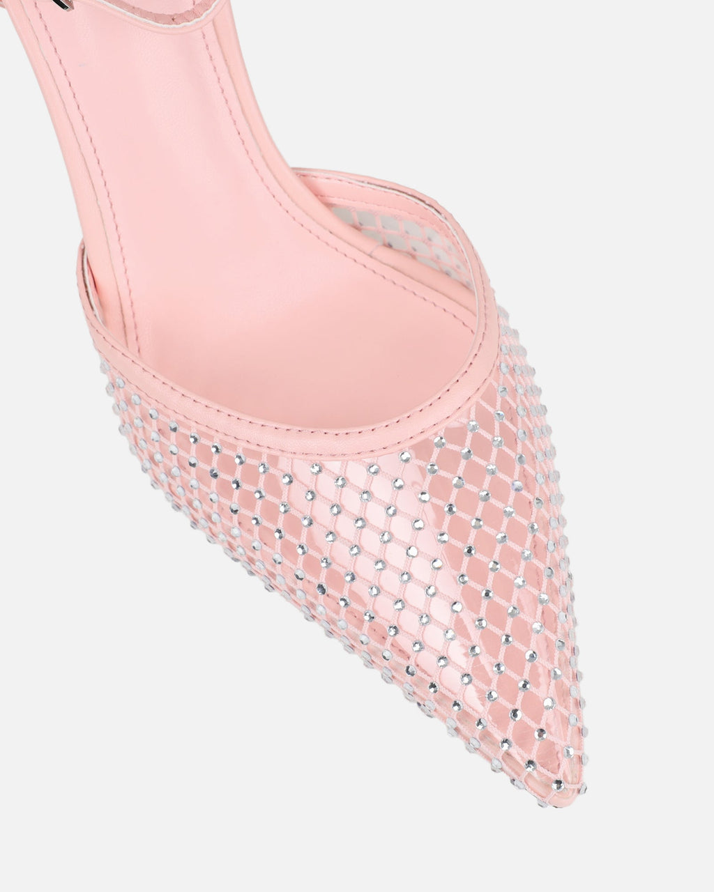Manni Pink Mesh Diamante Heels