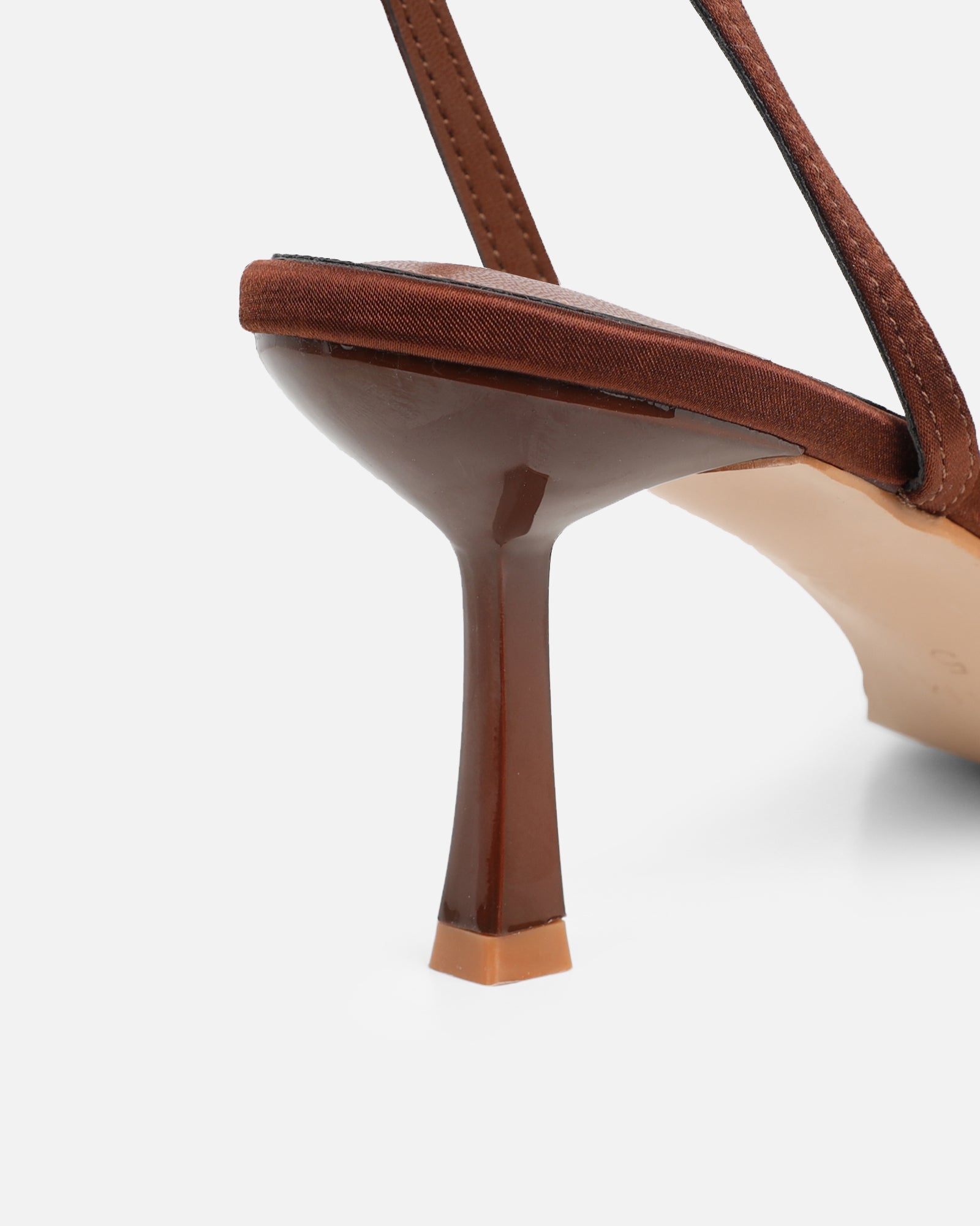 Trina Brown Satin Bow Low Heeled Sandals
