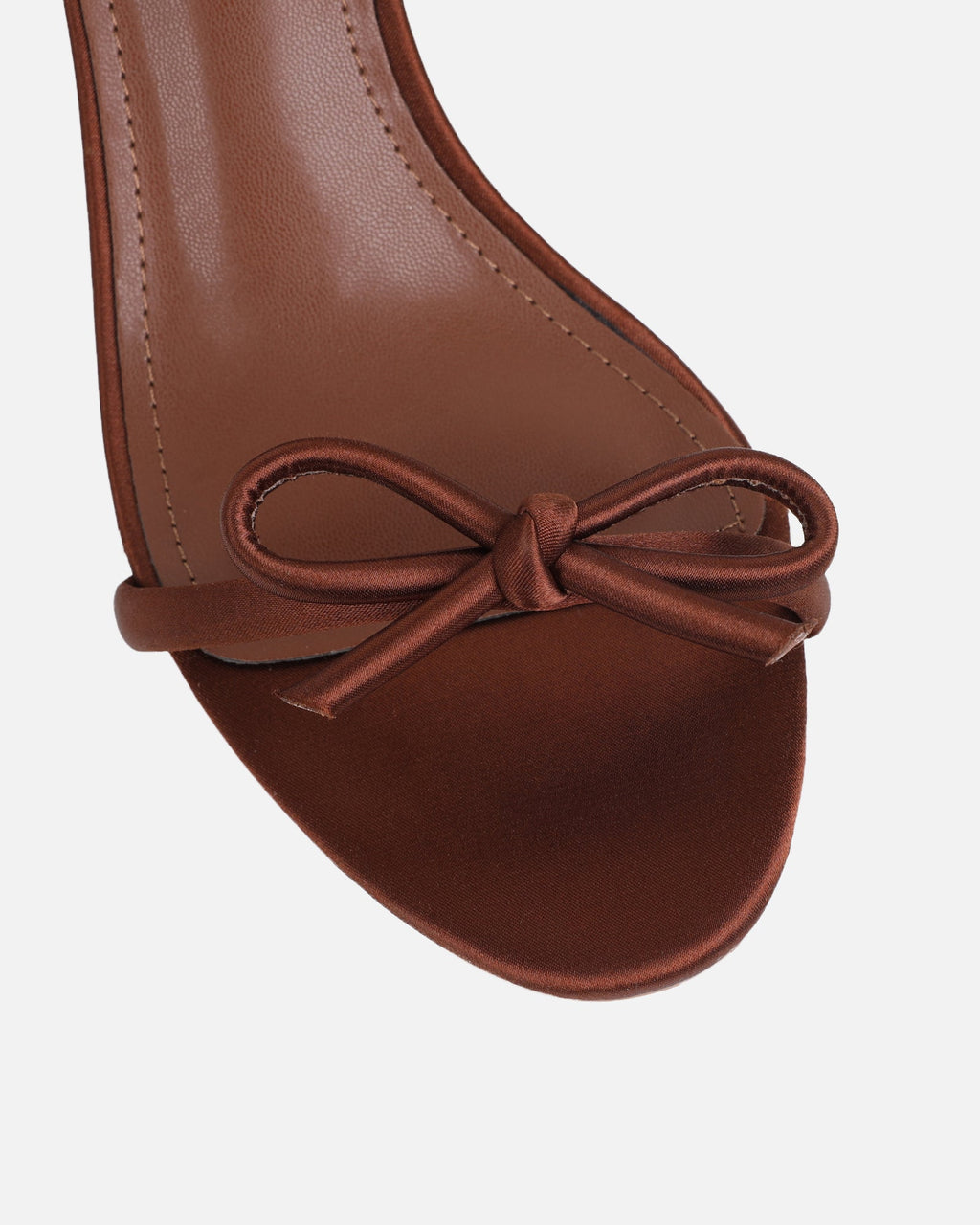 Trina Brown Satin Bow Low Heeled Sandals