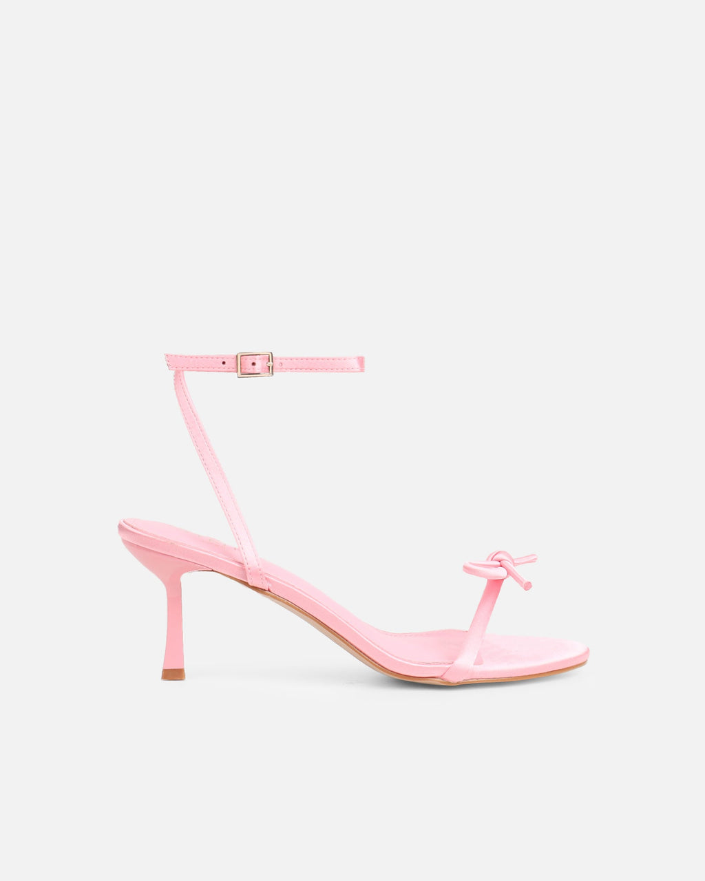 Trina Pink Satin Bow Low Heeled Sandals