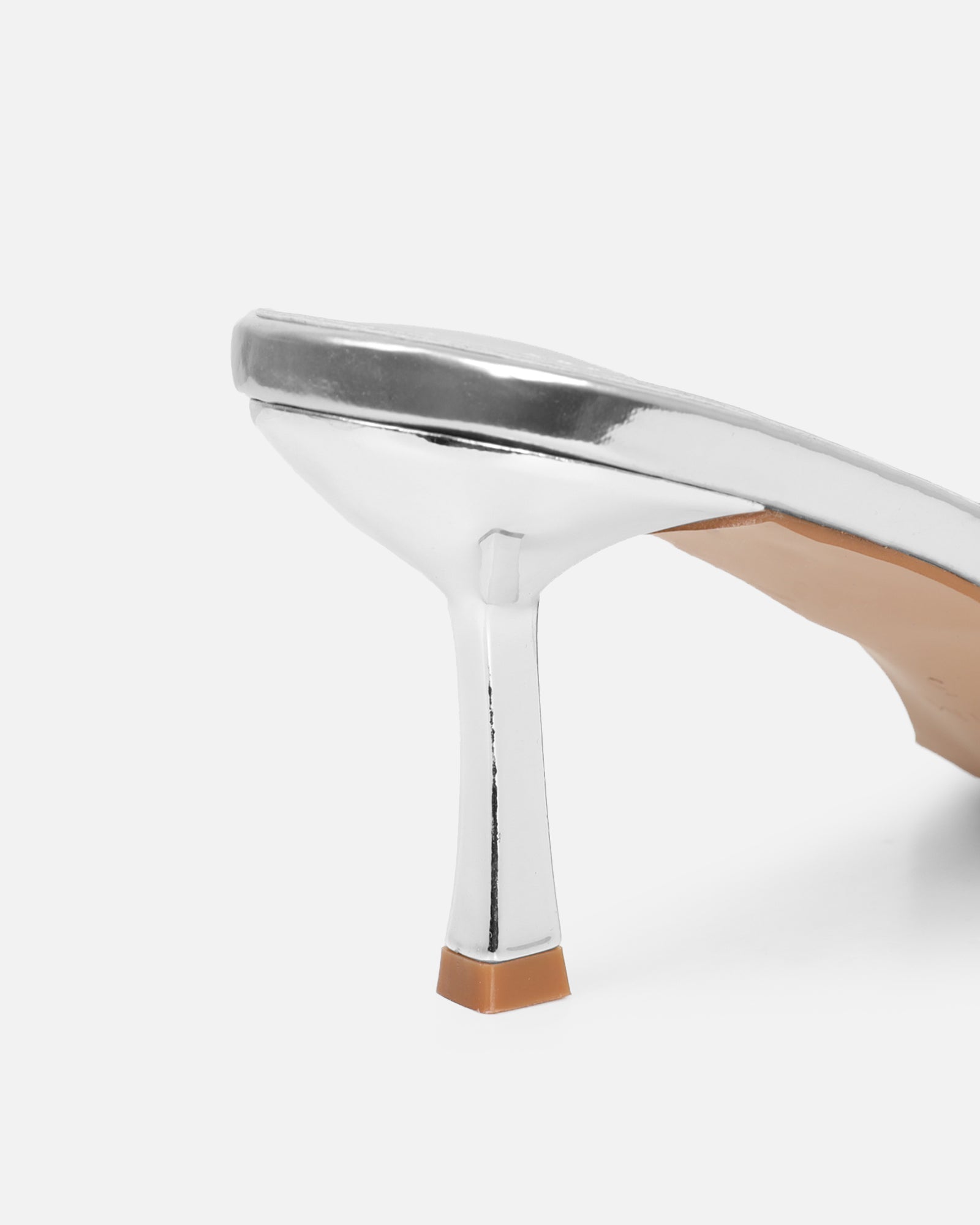 Mines Silver Mirror Mid Heel Mule