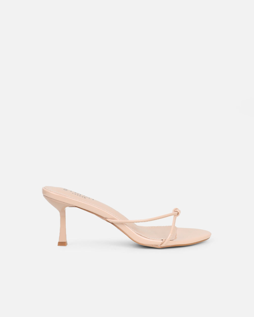 Mines Stone Patent Mid Heel Mules