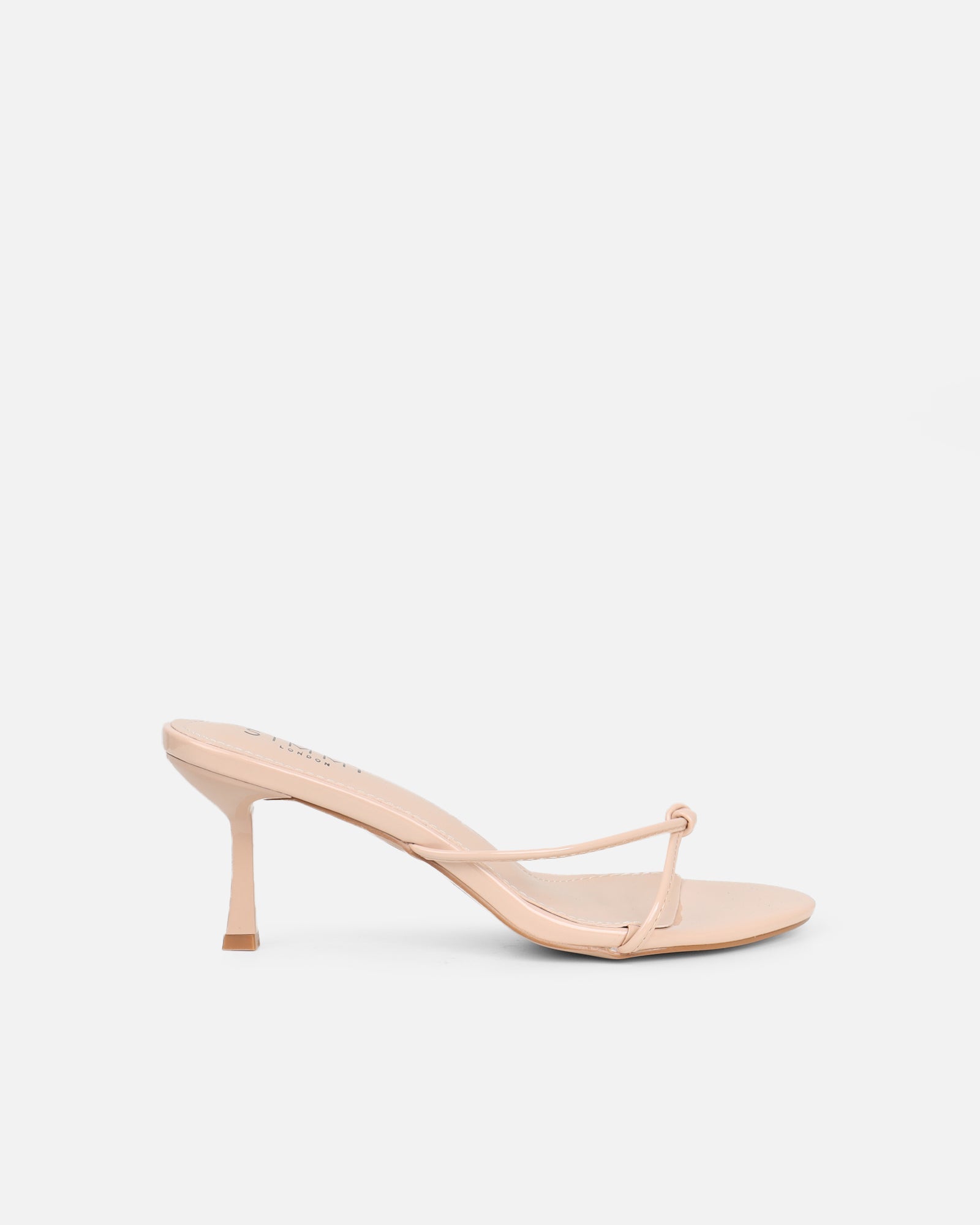 Mines Stone Patent Mid Heel Mules