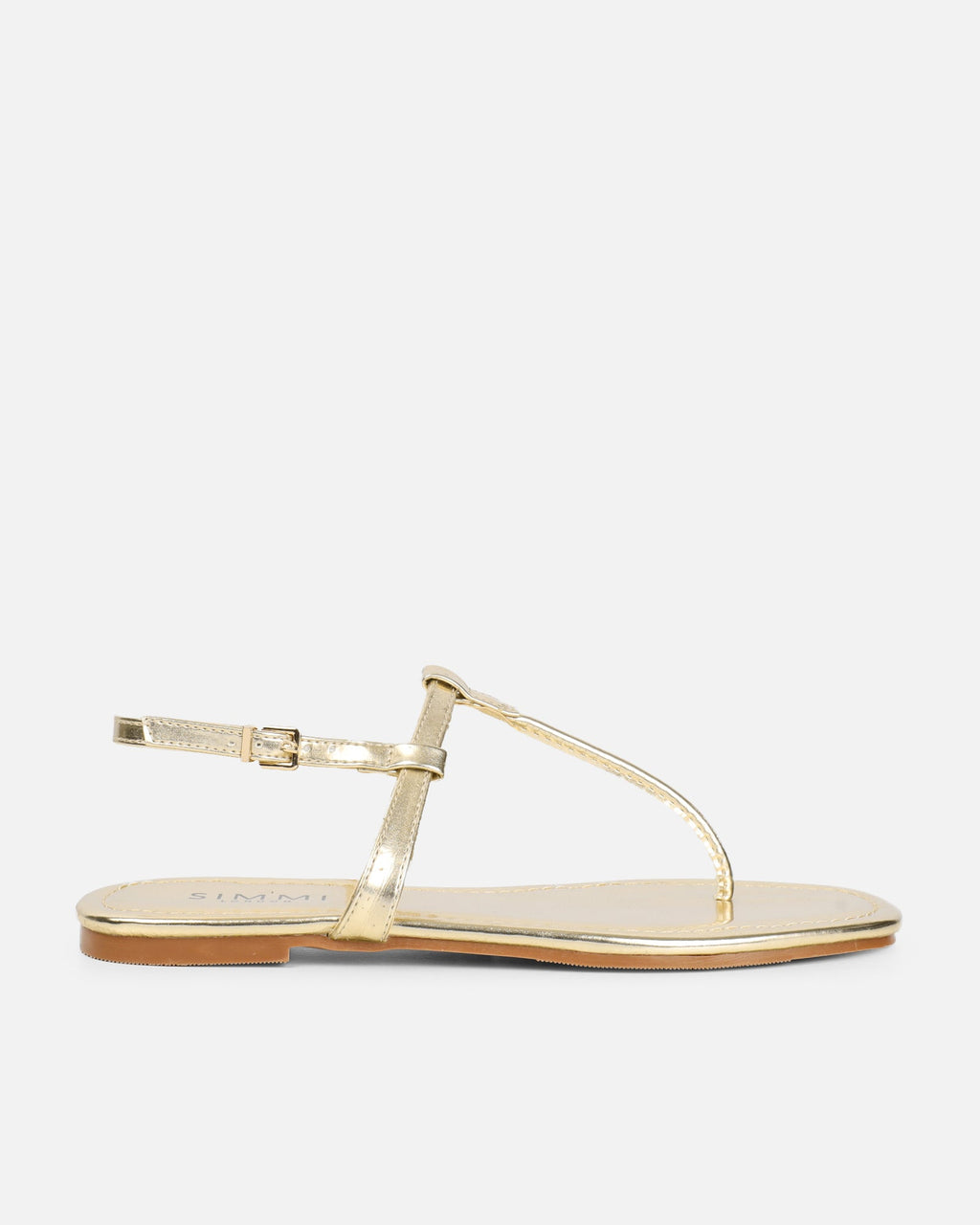 Martinez Gold Metallic Toe Post Flat Sandals