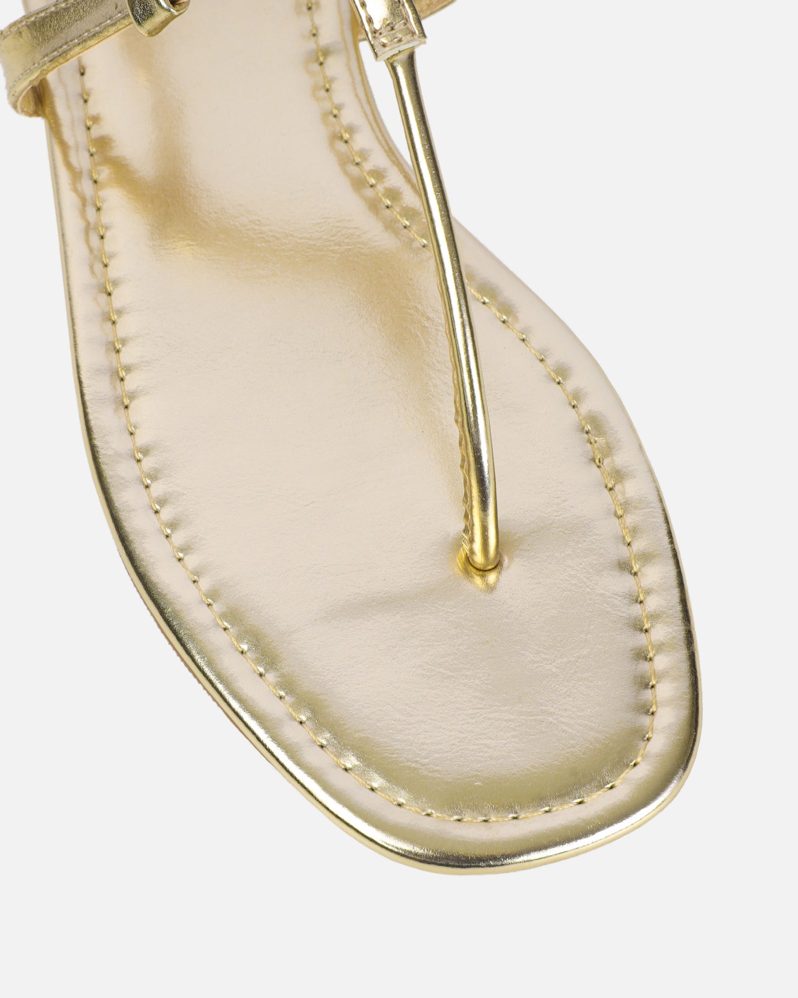 Martinez Gold Metallic Toe Post Flat Sandals