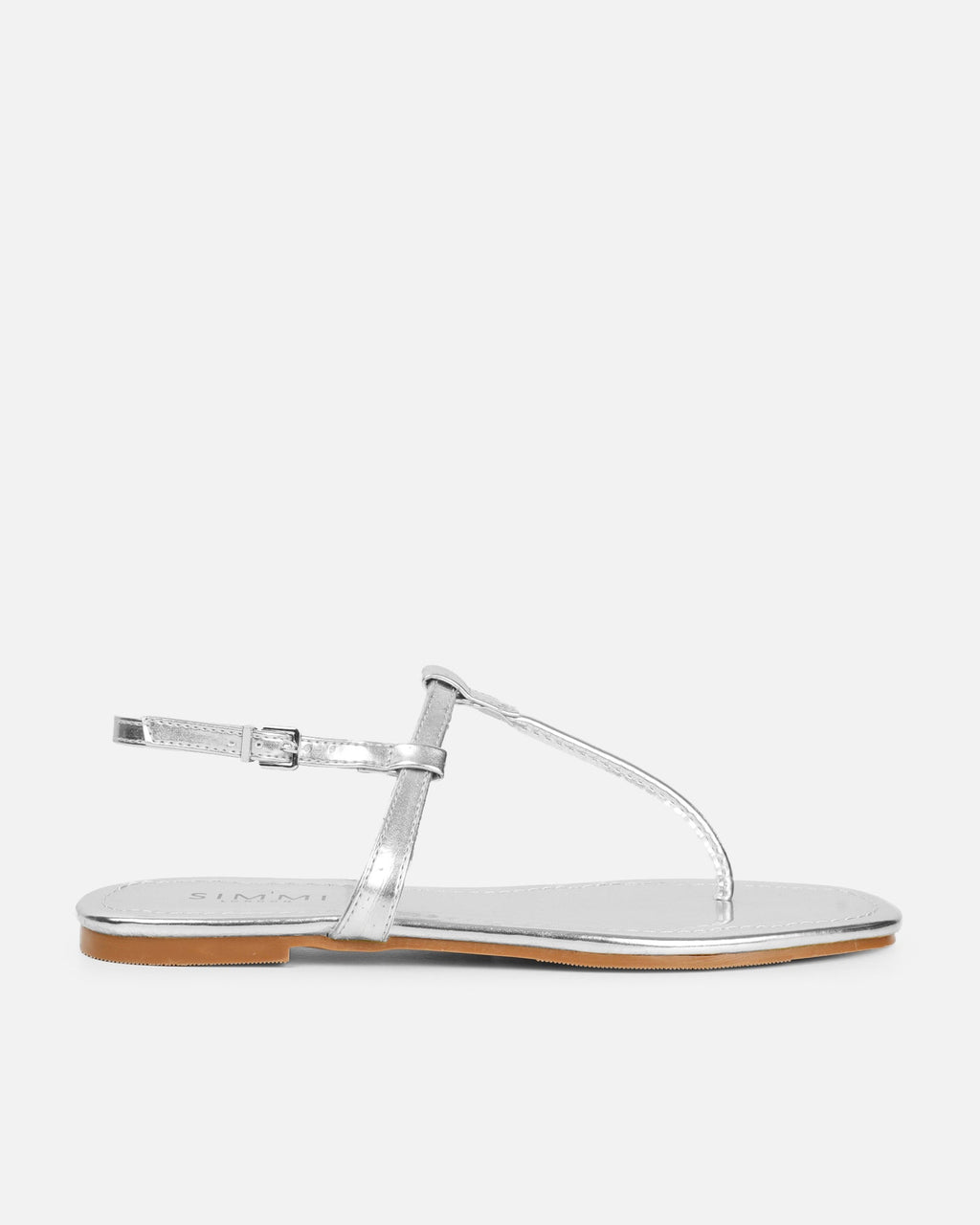 Martinez Silver Metallic Toe Post Flat Sandals