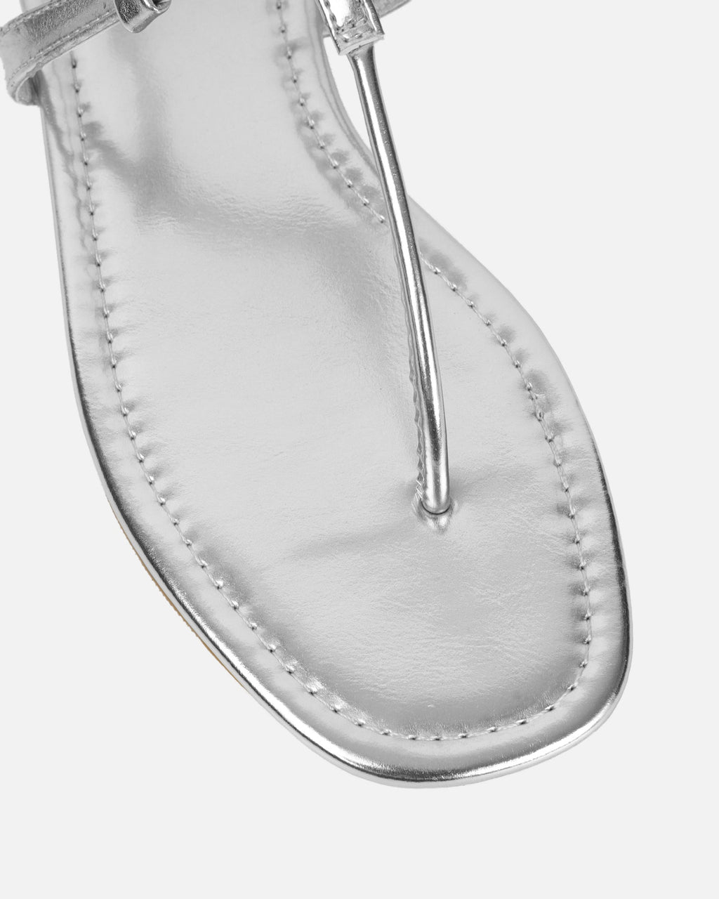 Martinez Silver Metallic Toe Post Flat Sandals