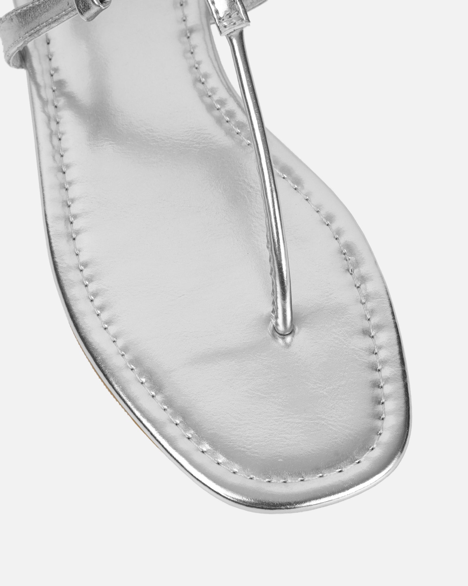 Martinez Silver Metallic Toe Post Flat Sandals