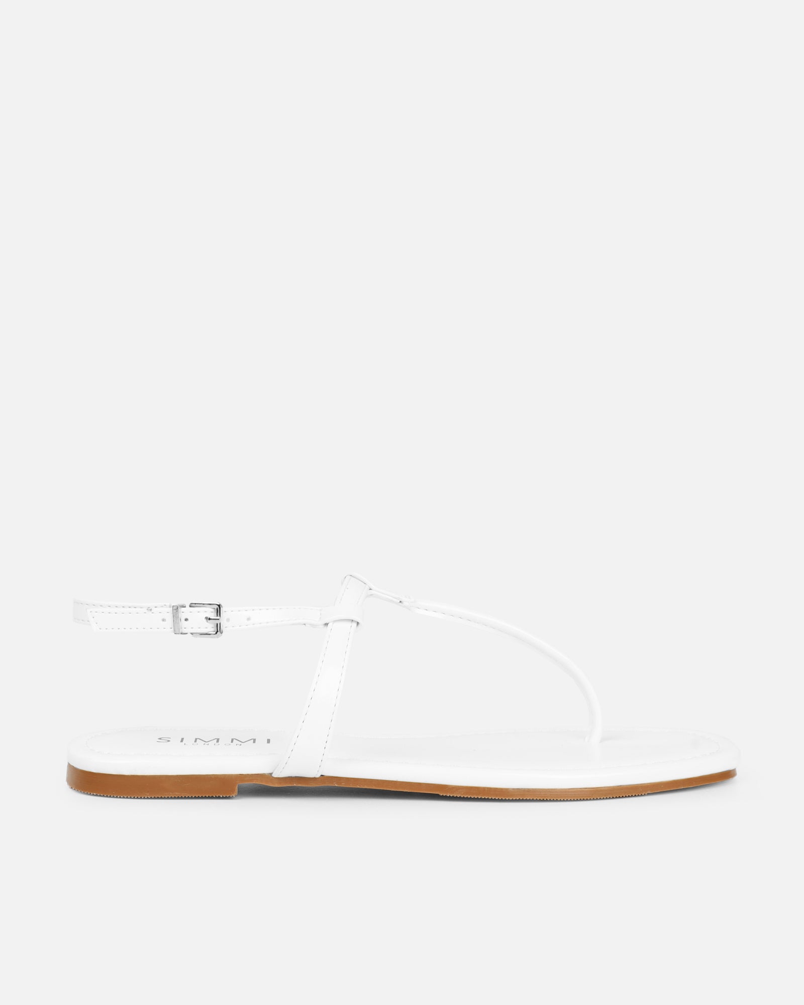 Martinez White Toe Post Flat Sandals